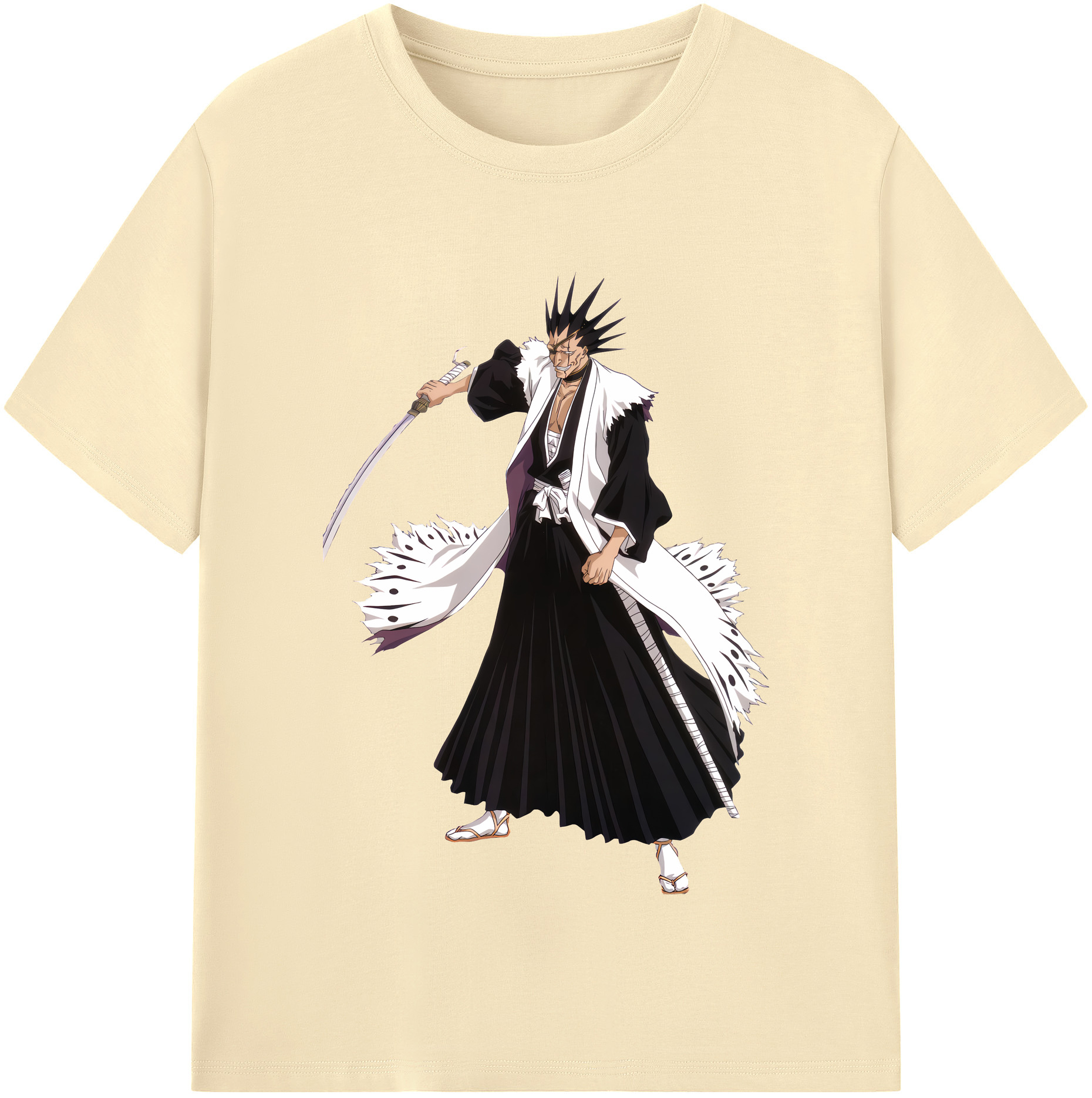 （画像用） ブリーチ ざらき けんぱち BLEACH Zaraki Kenpachi 綿100％半袖Tシャツ（フロントプリント）