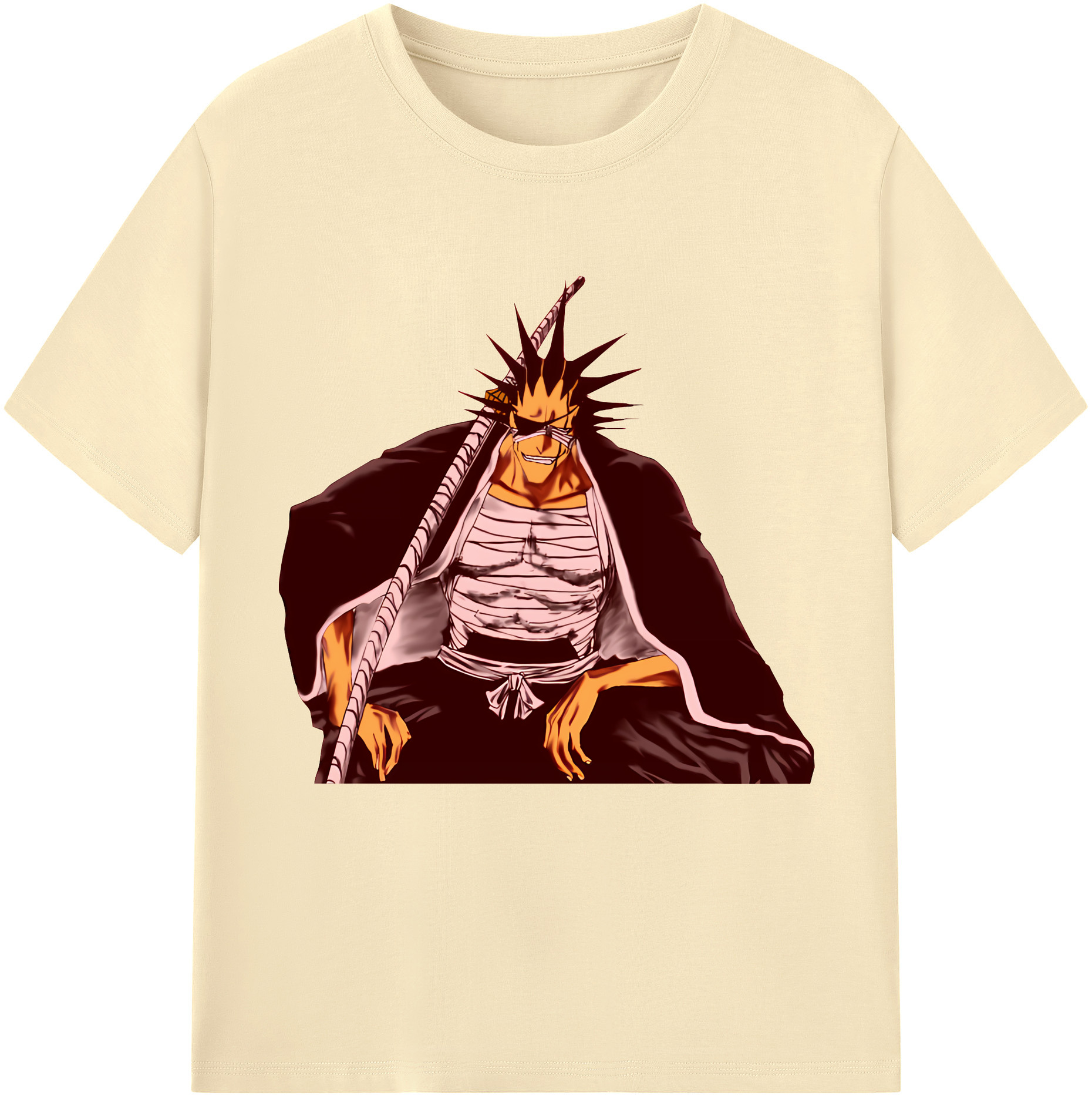 （画像用） ブリーチ ざらき けんぱち BLEACH Zaraki Kenpachi 綿100％半袖Tシャツ（フロントプリント）
