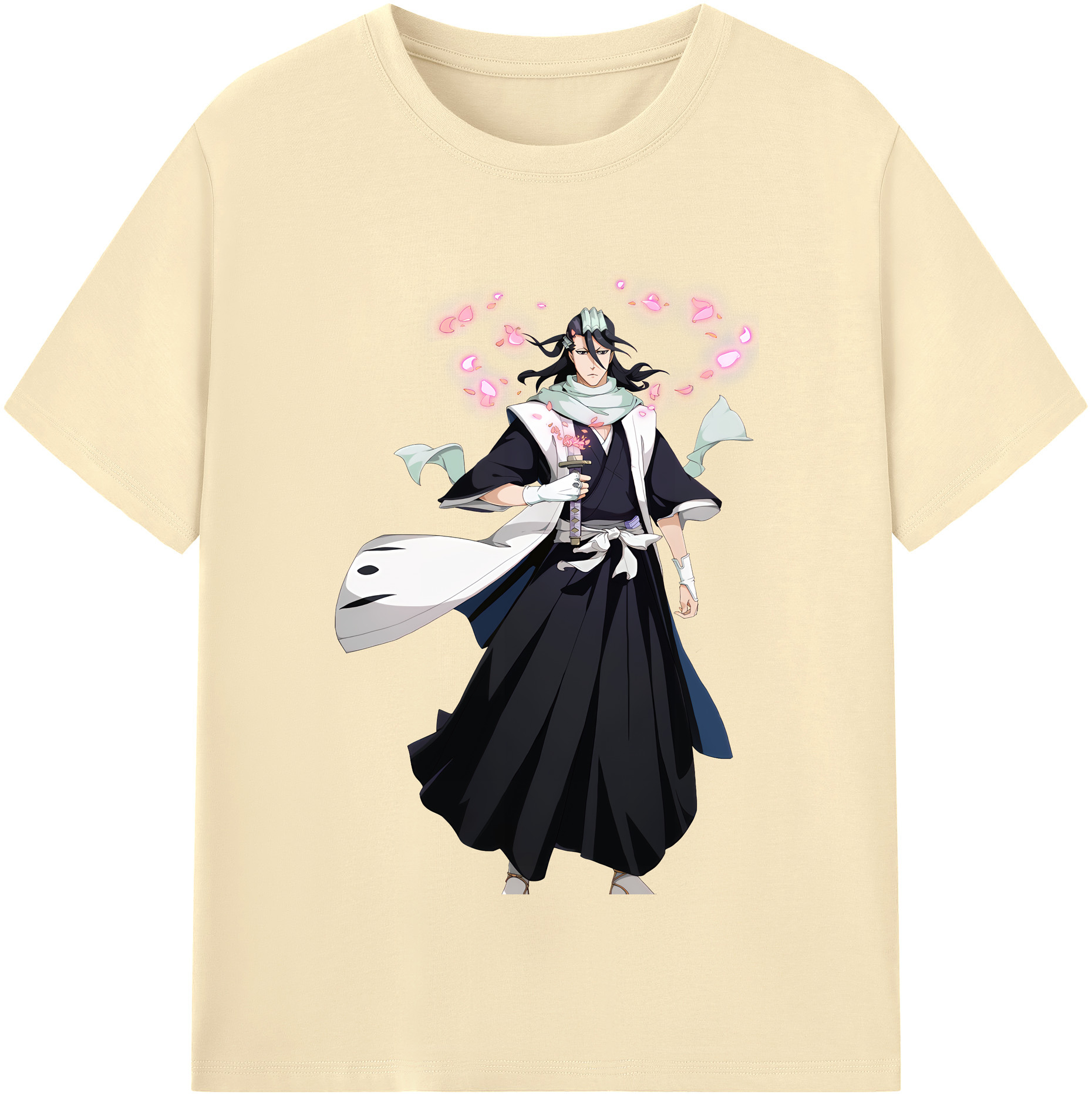 （画像用） ブリーチ くちき びゃくや BLEACH Kuchiki Byakuya 綿100％半袖Tシャツ（フロントプリント）