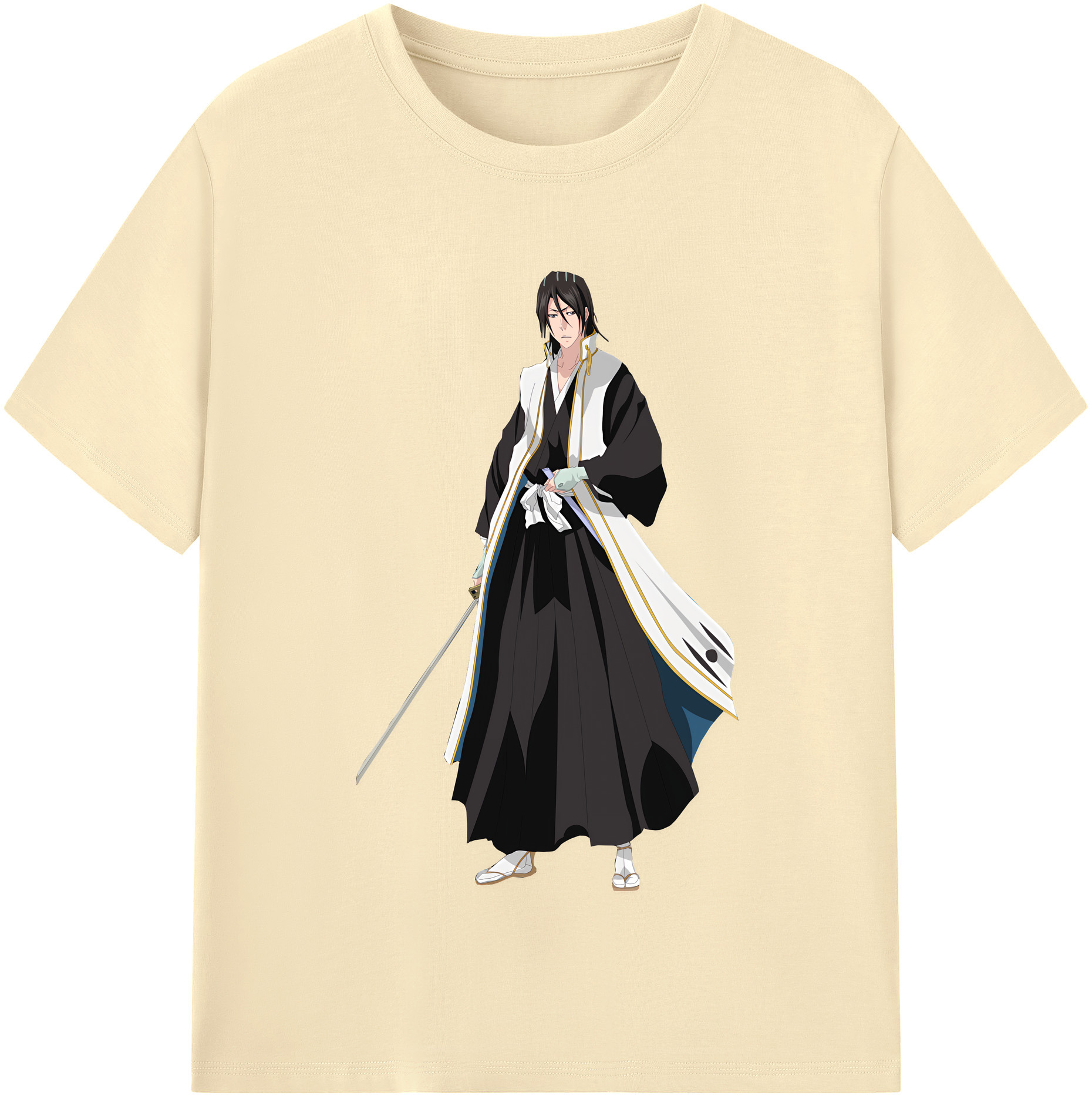 （画像用） ブリーチ くちき びゃくや BLEACH Kuchiki Byakuya 綿100％半袖Tシャツ（フロントプリント）