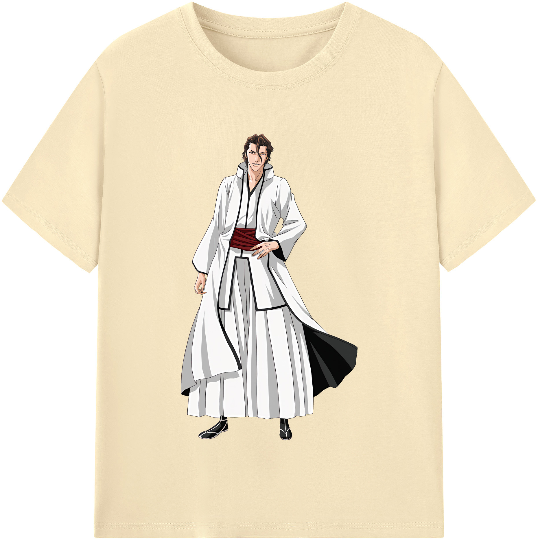 （画像用） ブリーチ 藍染 惣右介（あいぜん そうすけ） BLEACH Aizen Sousuke 綿100％半袖Tシャツ（フロントプリント）