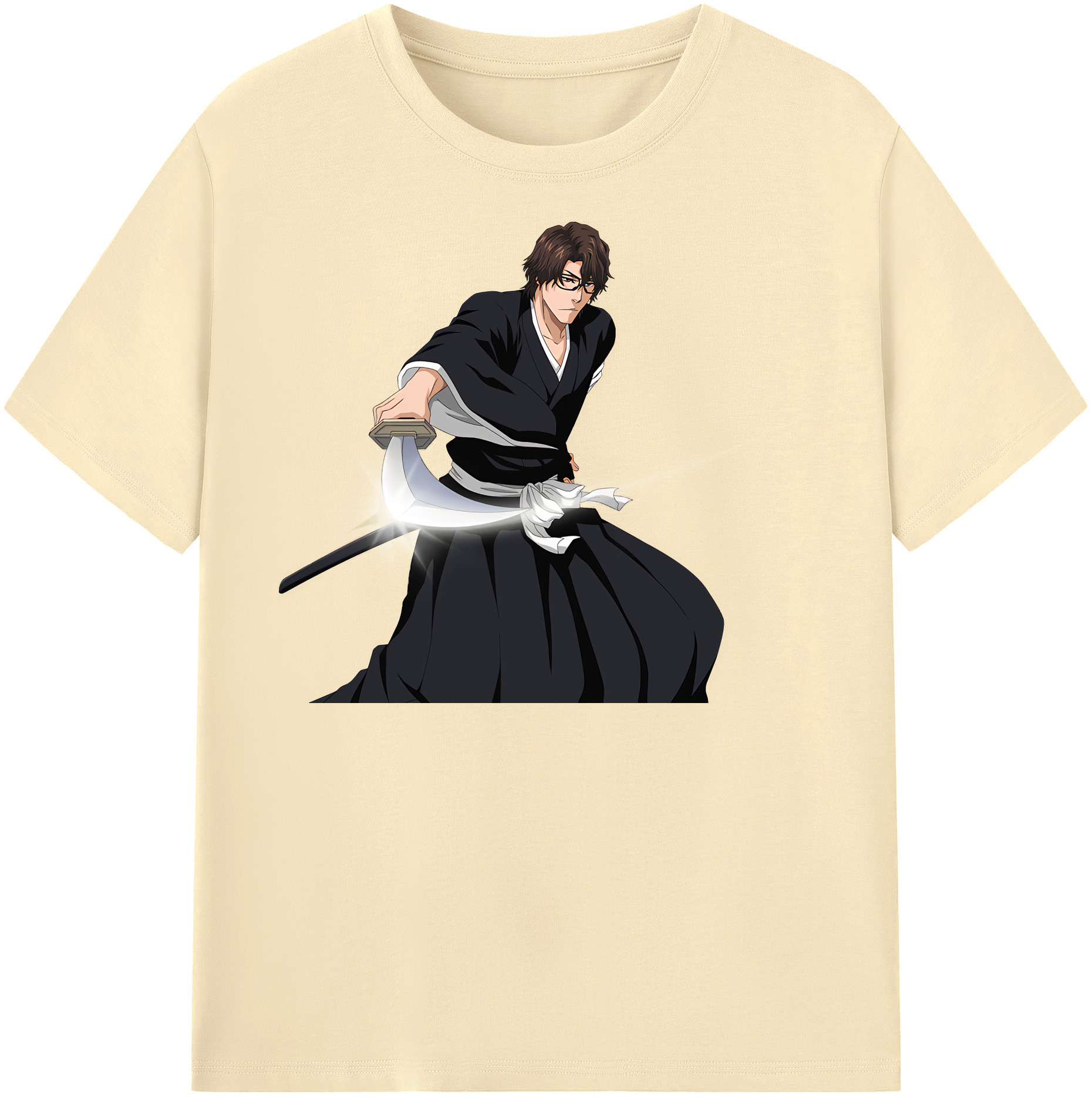 （画像用） ブリーチ 藍染 惣右介（あいぜん そうすけ） BLEACH Aizen Sousuke 綿100％半袖Tシャツ（フロントプリント）