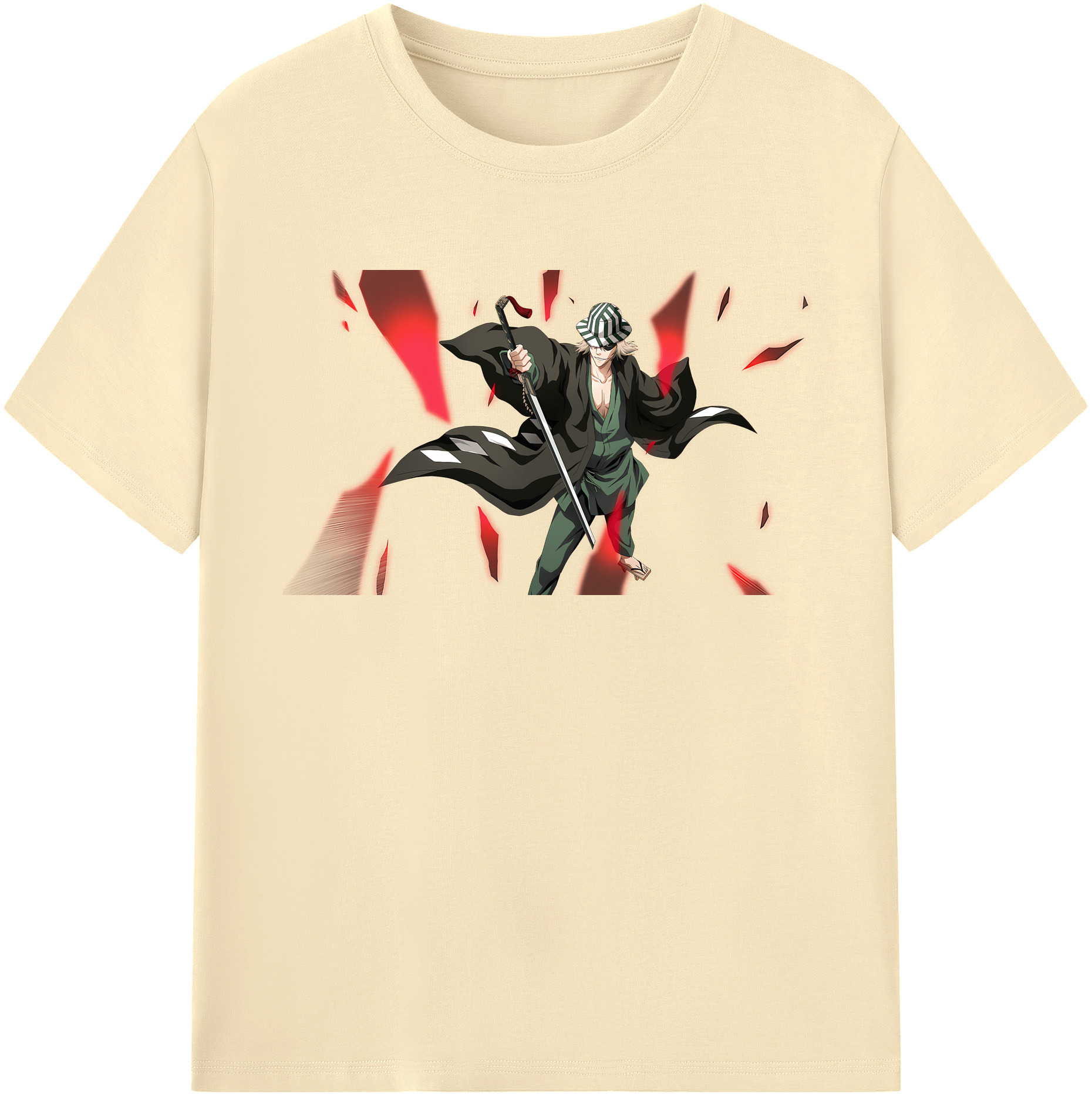 （画像用） "ブリーチ 浦原 喜助（うらはら きすけ） BLEACH Urahara Kisuke " 綿100％半袖Tシャツ（フロントプリント）