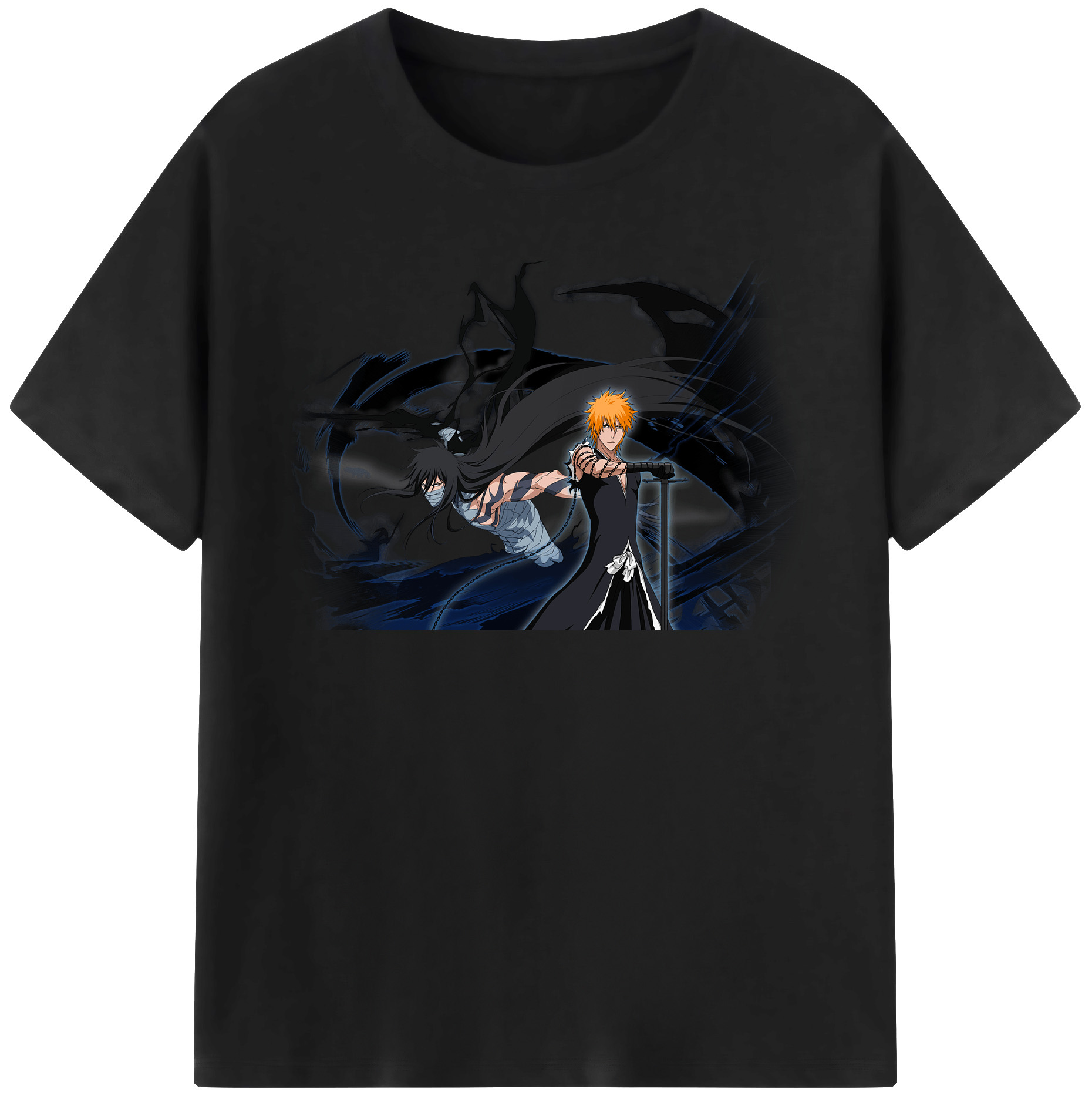 （画像用） ブリーチ 黒崎一護（くろさき いちご）BLEACH Kurosaki Ichigo 綿100％半袖Tシャツ（フロントプリント）