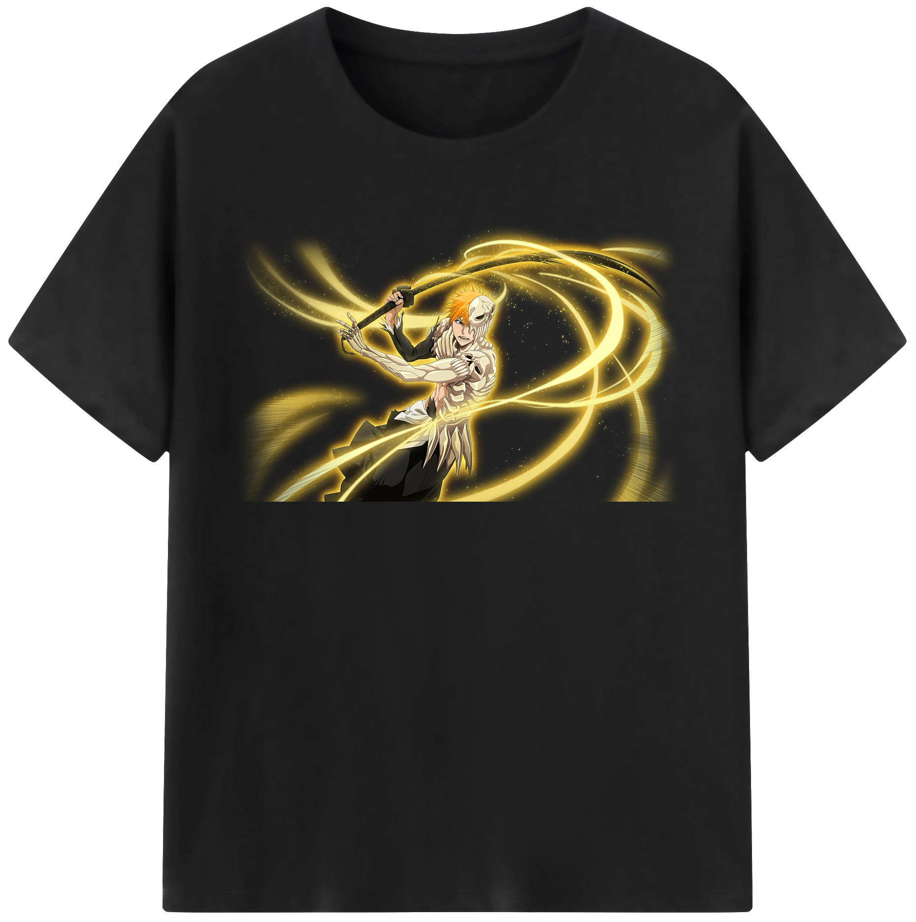 （画像用） ブリーチ 黒崎一護（くろさき いちご）BLEACH Kurosaki Ichigo 綿100％半袖Tシャツ（フロントプリント）