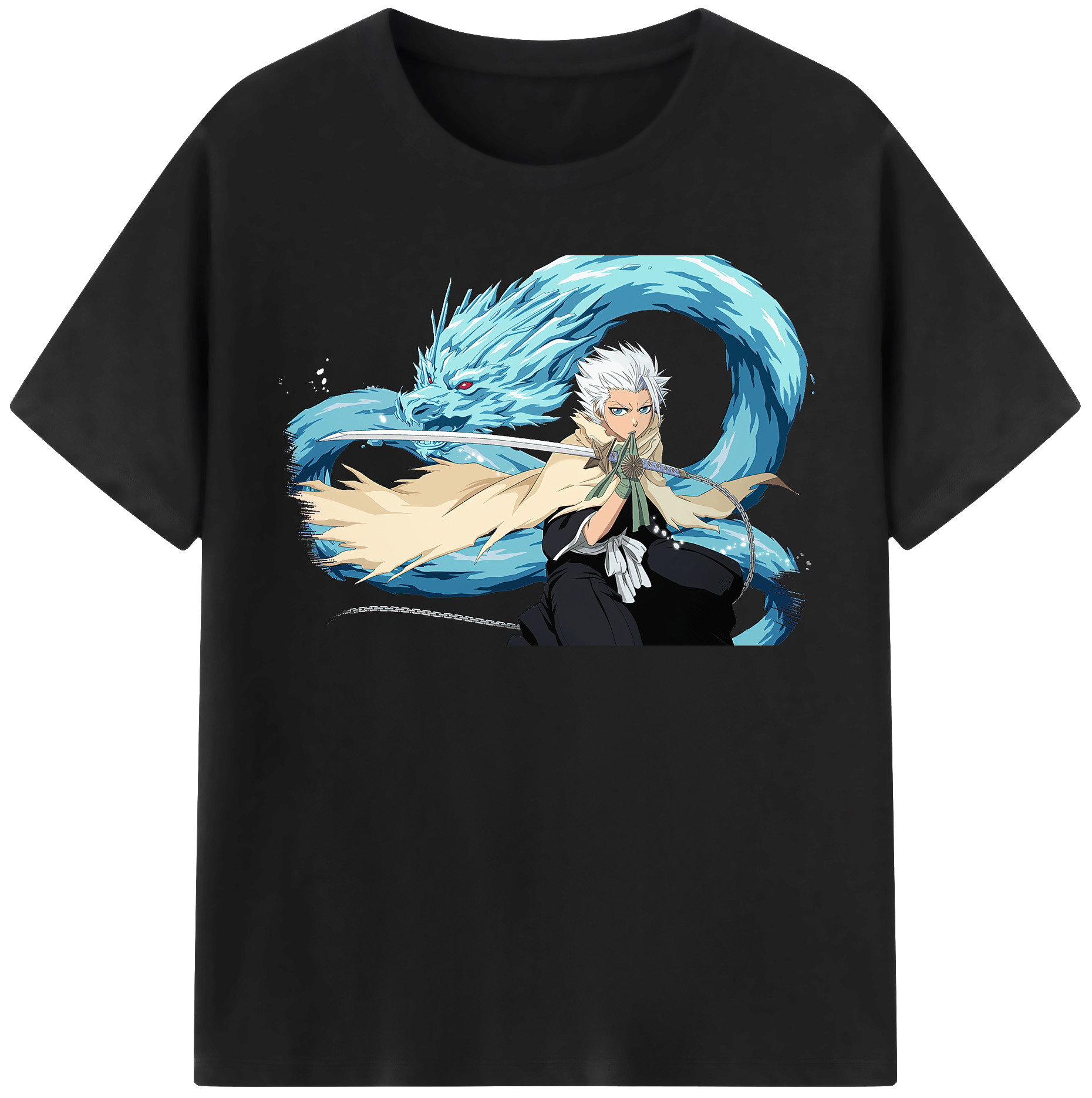 （画像用） ブリーチ 日番谷冬獅郎（ひつがや とうしろう） BLEACH Hitsugaya Toushirou 綿100％半袖Tシャツ（フロントプリント）