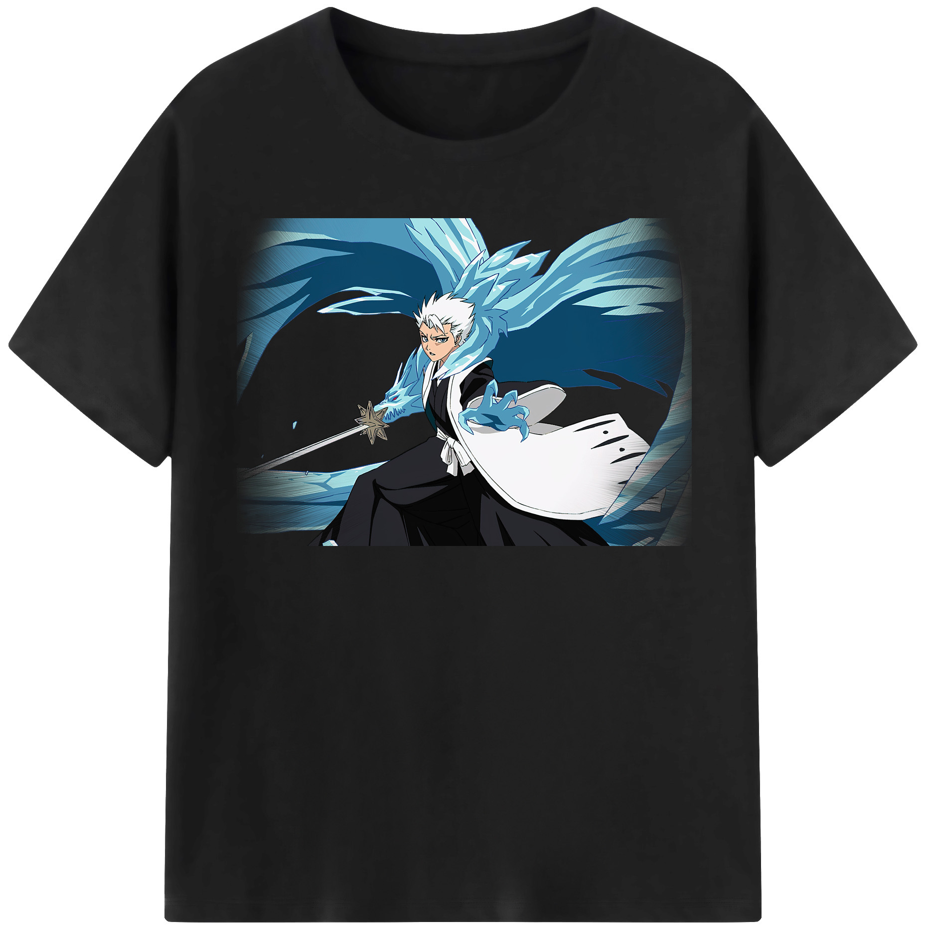 （画像用） ブリーチ 日番谷冬獅郎（ひつがや とうしろう） BLEACH Hitsugaya Toushirou 綿100％半袖Tシャツ（フロントプリント）