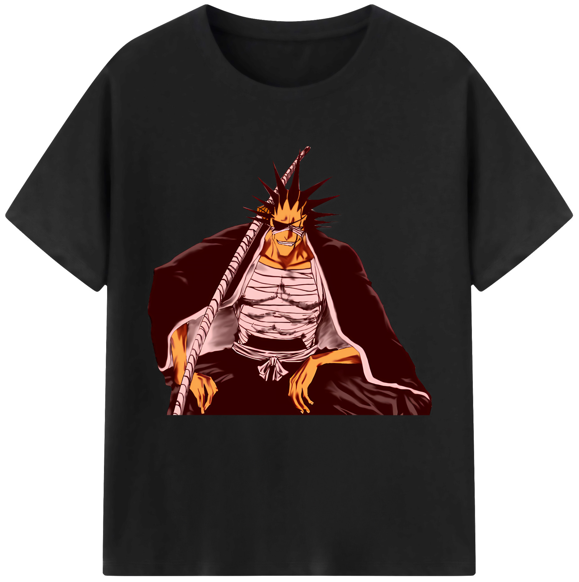 （画像用） ブリーチ ざらき けんぱち BLEACH Zaraki Kenpachi 綿100％半袖Tシャツ（フロントプリント）