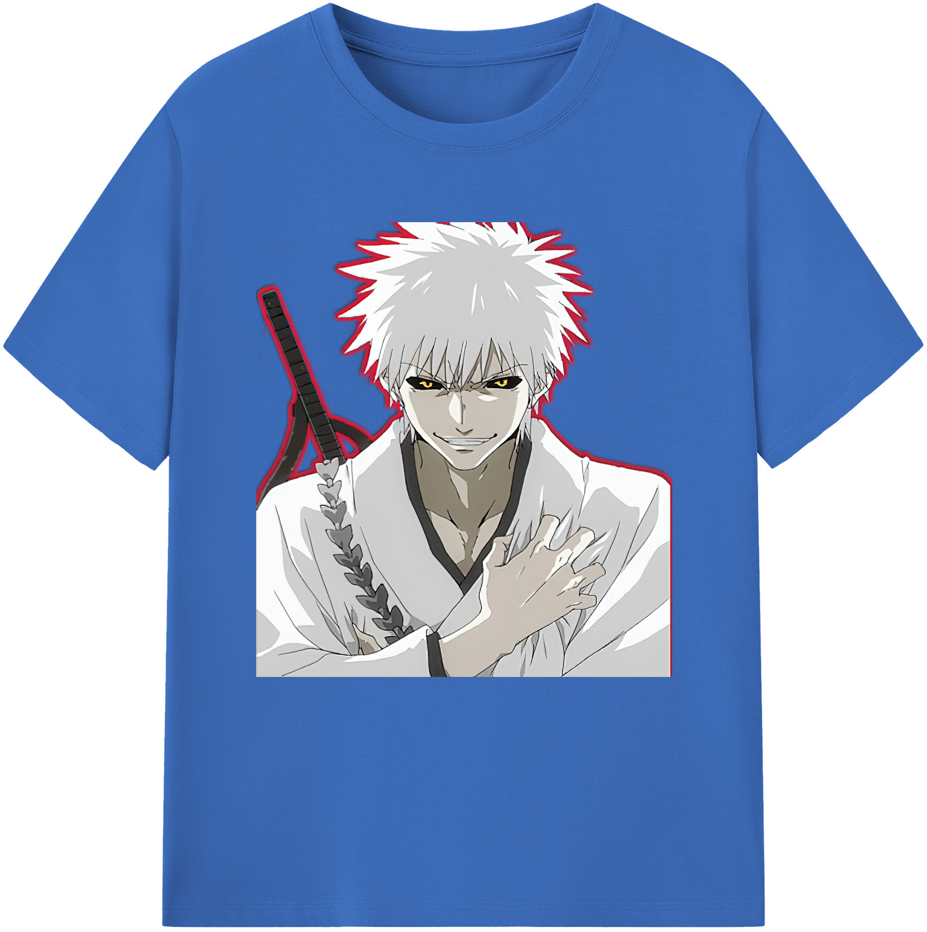 （画像用） ブリーチ 黒崎一護（くろさき いちご）BLEACH Kurosaki Ichigo 綿100％半袖Tシャツ（フロントプリント）