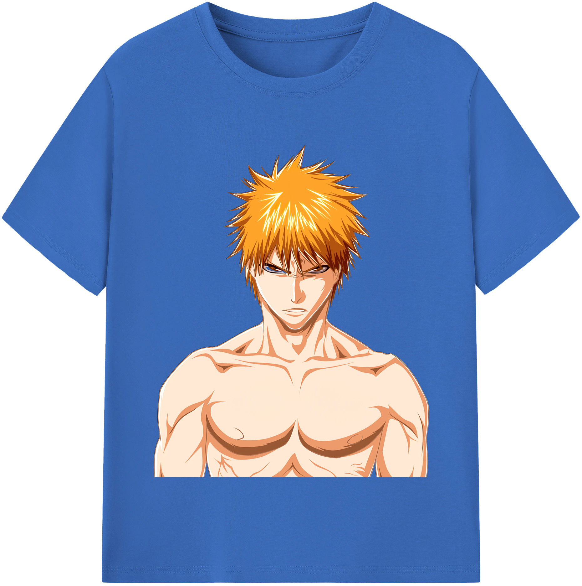 （画像用） ブリーチ 黒崎一護（くろさき いちご）BLEACH Kurosaki Ichigo 綿100％半袖Tシャツ（フロントプリント）