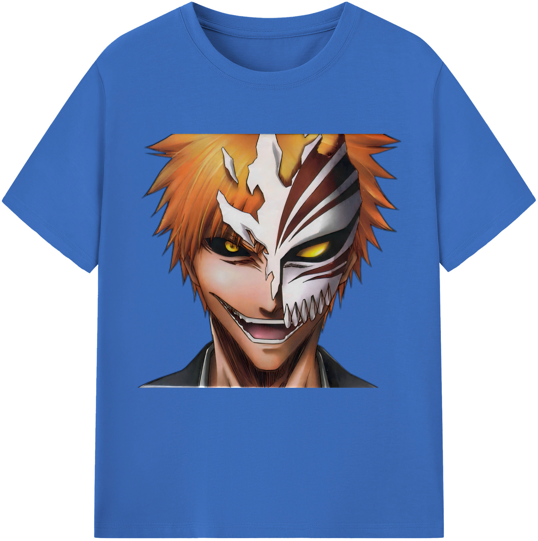 （画像用） ブリーチ 黒崎一護（くろさき いちご）BLEACH Kurosaki Ichigo 綿100％半袖Tシャツ（フロントプリント）