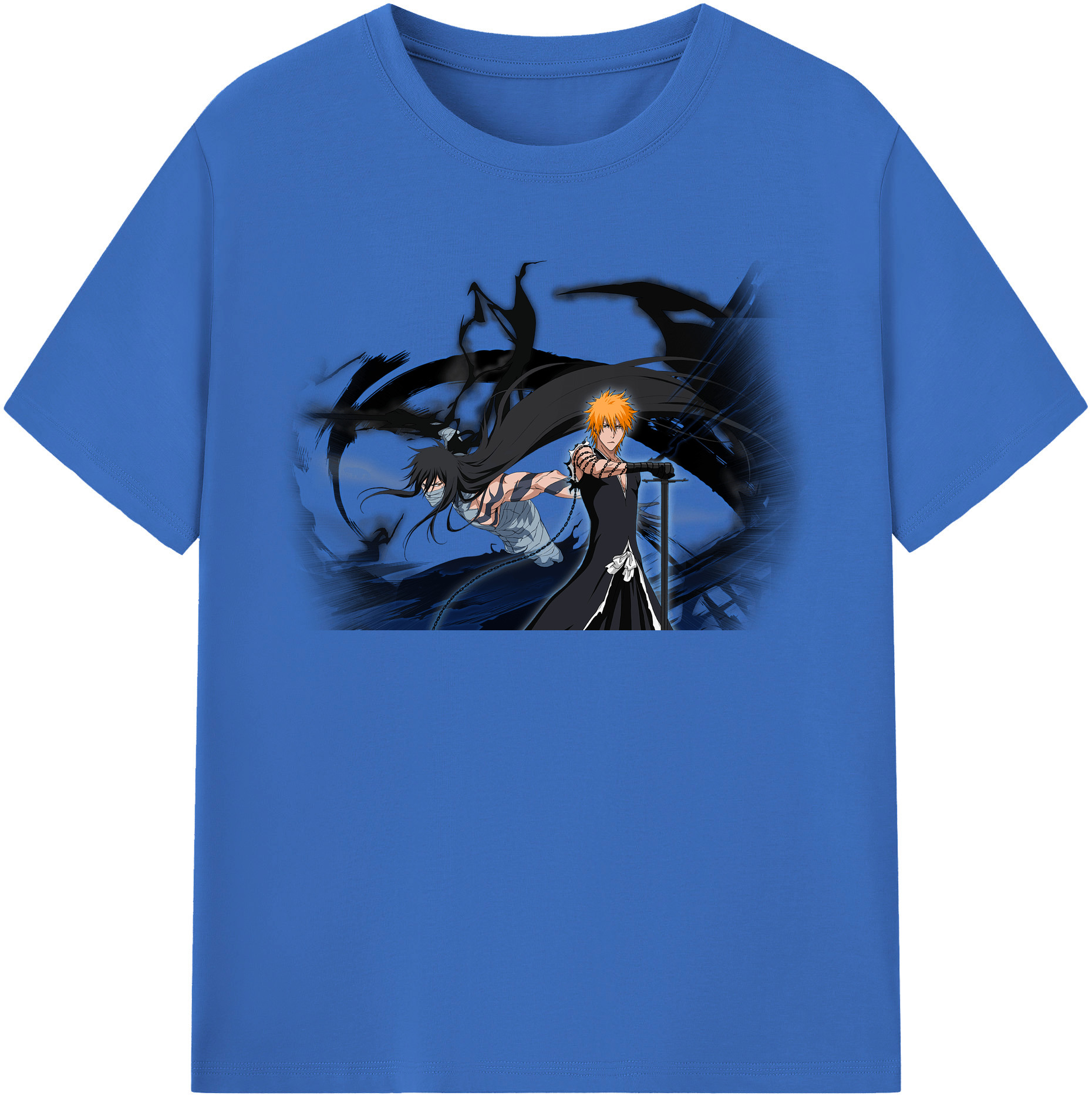 （画像用） ブリーチ 黒崎一護（くろさき いちご）BLEACH Kurosaki Ichigo 綿100％半袖Tシャツ（フロントプリント）