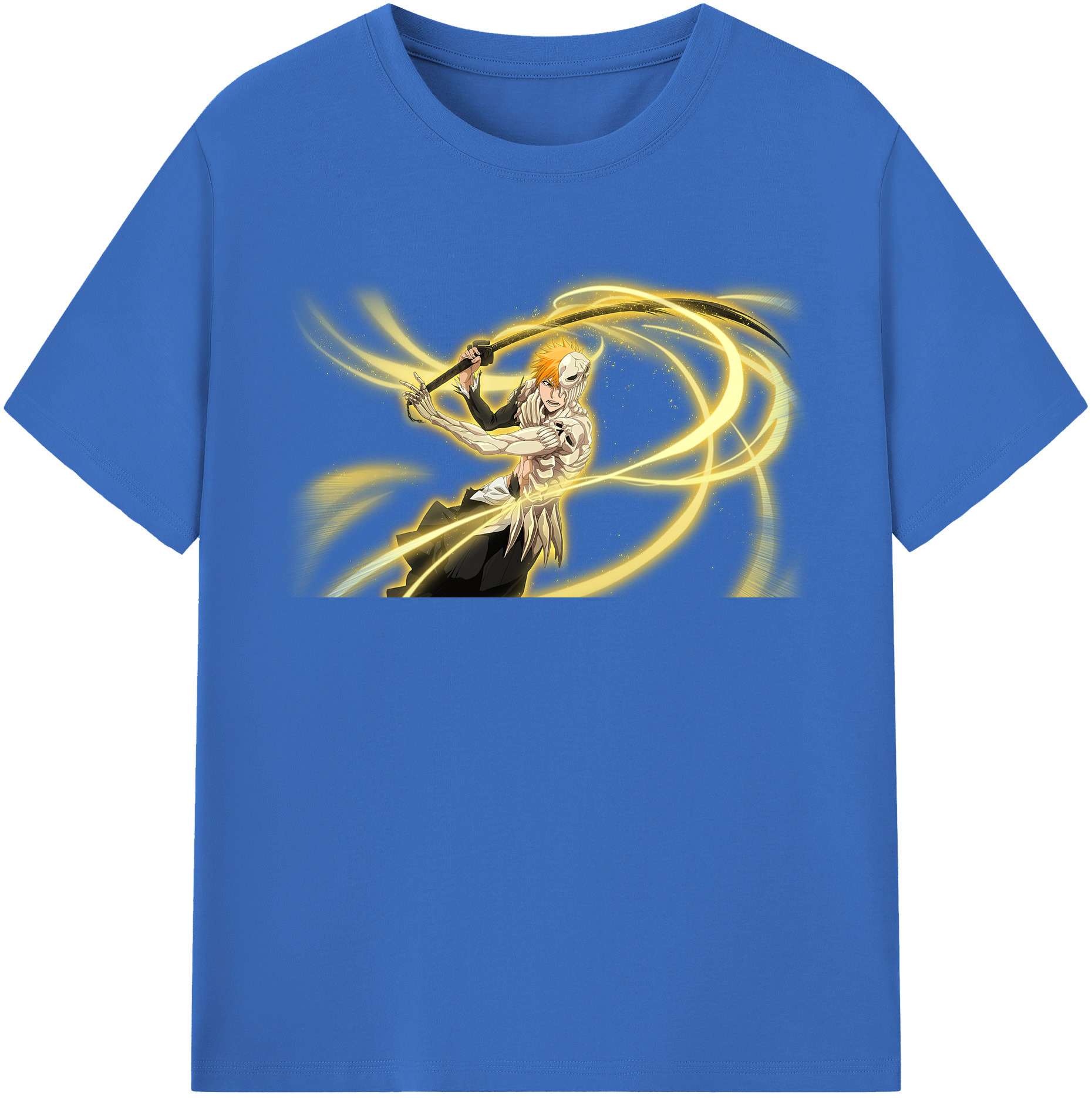 （画像用） ブリーチ 黒崎一護（くろさき いちご）BLEACH Kurosaki Ichigo 綿100％半袖Tシャツ（フロントプリント）
