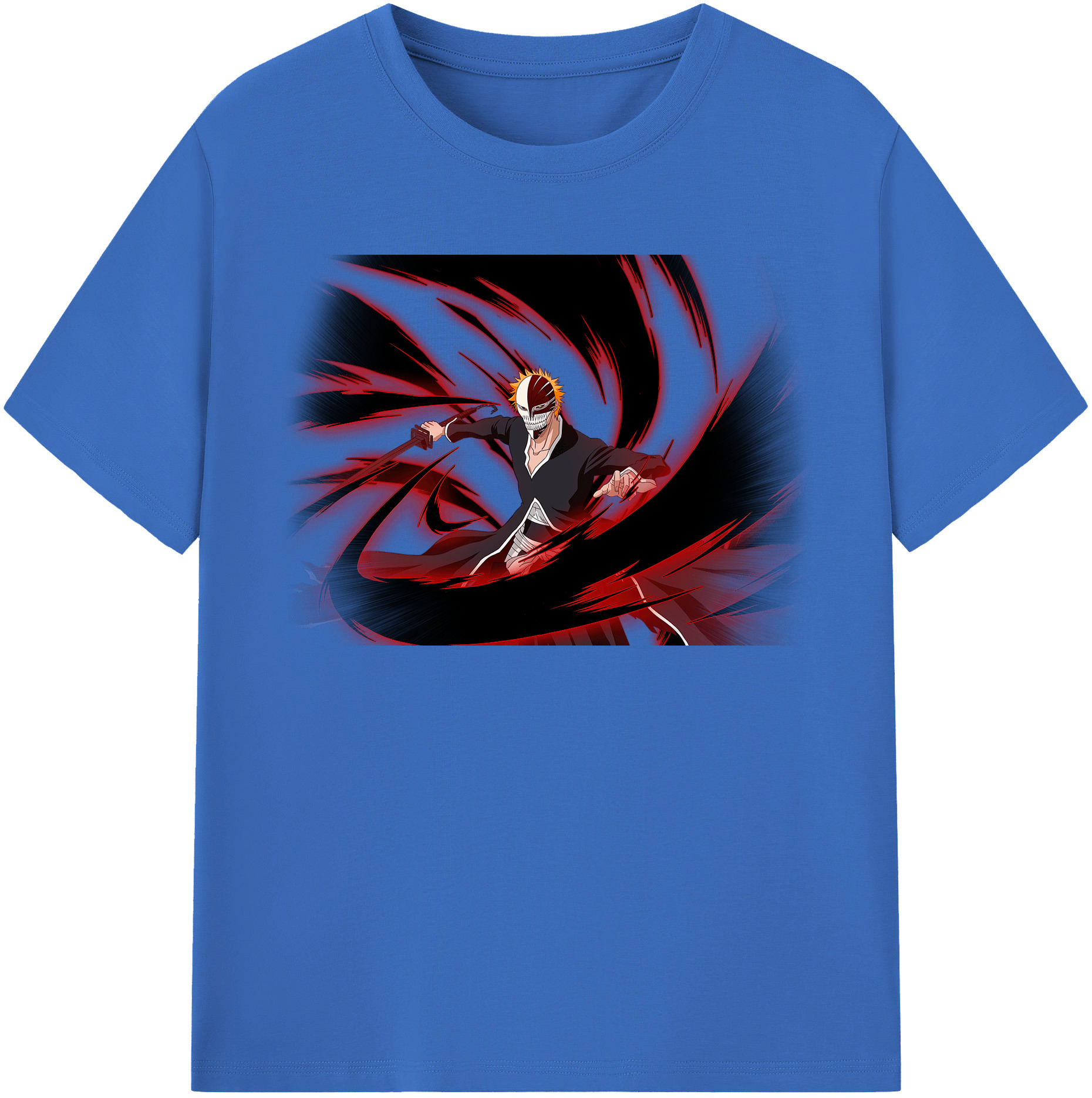（画像用） ブリーチ 黒崎一護（くろさき いちご）BLEACH Kurosaki Ichigo 綿100％半袖Tシャツ（フロントプリント）