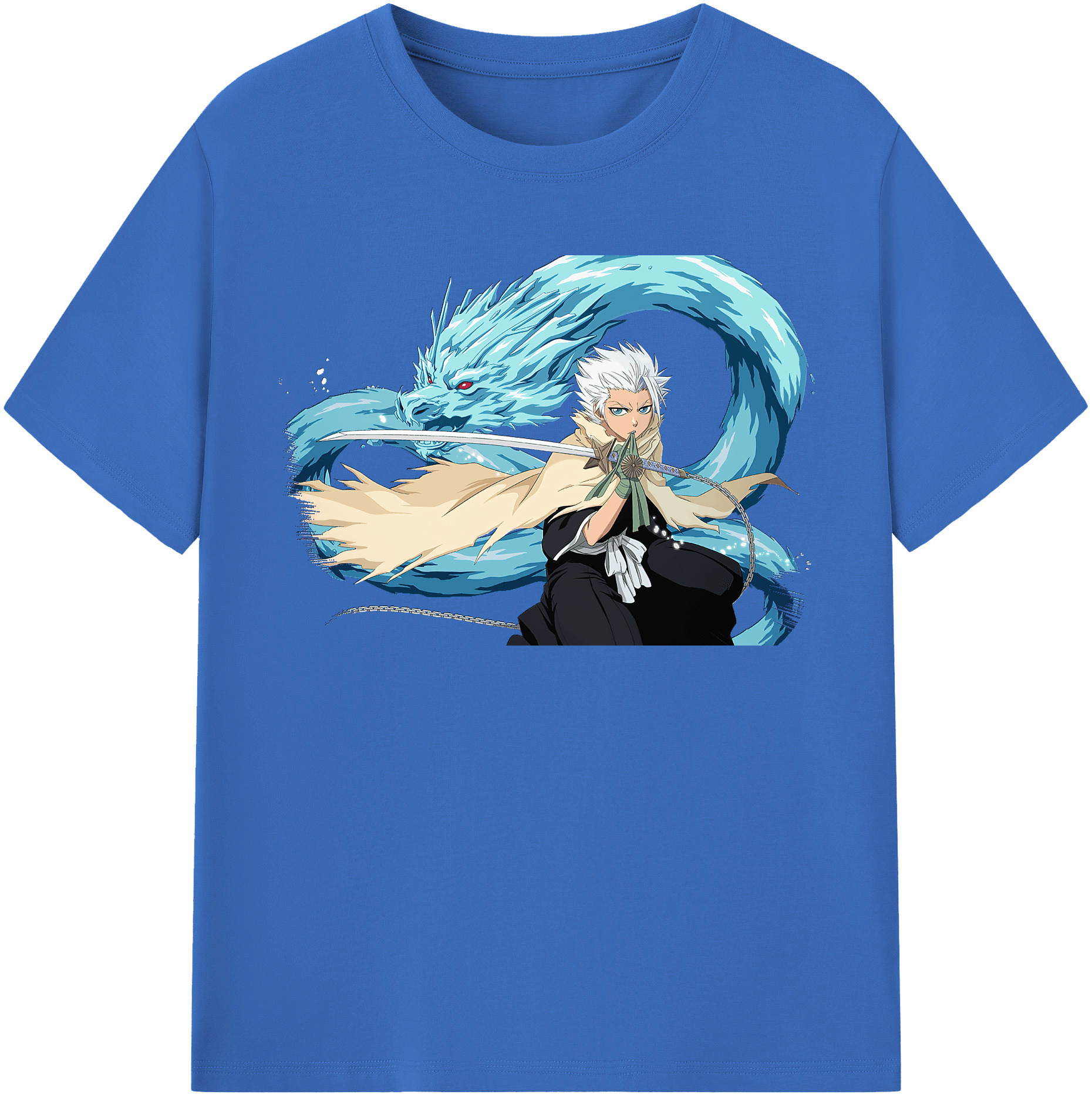 （画像用） ブリーチ 日番谷冬獅郎（ひつがや とうしろう） BLEACH Hitsugaya Toushirou 綿100％半袖Tシャツ（フロントプリント）