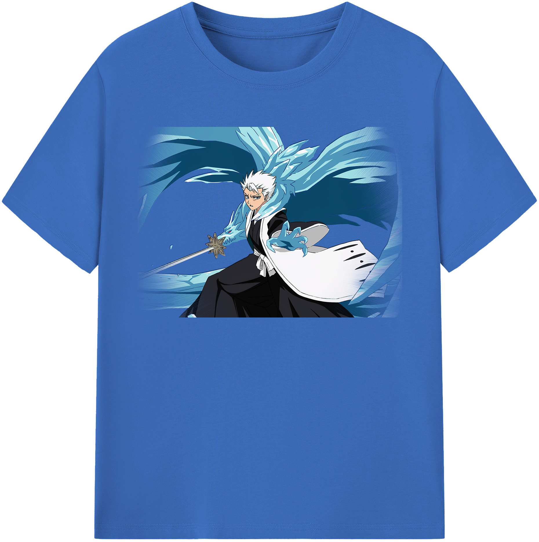 （画像用） ブリーチ 日番谷冬獅郎（ひつがや とうしろう） BLEACH Hitsugaya Toushirou 綿100％半袖Tシャツ（フロントプリント）