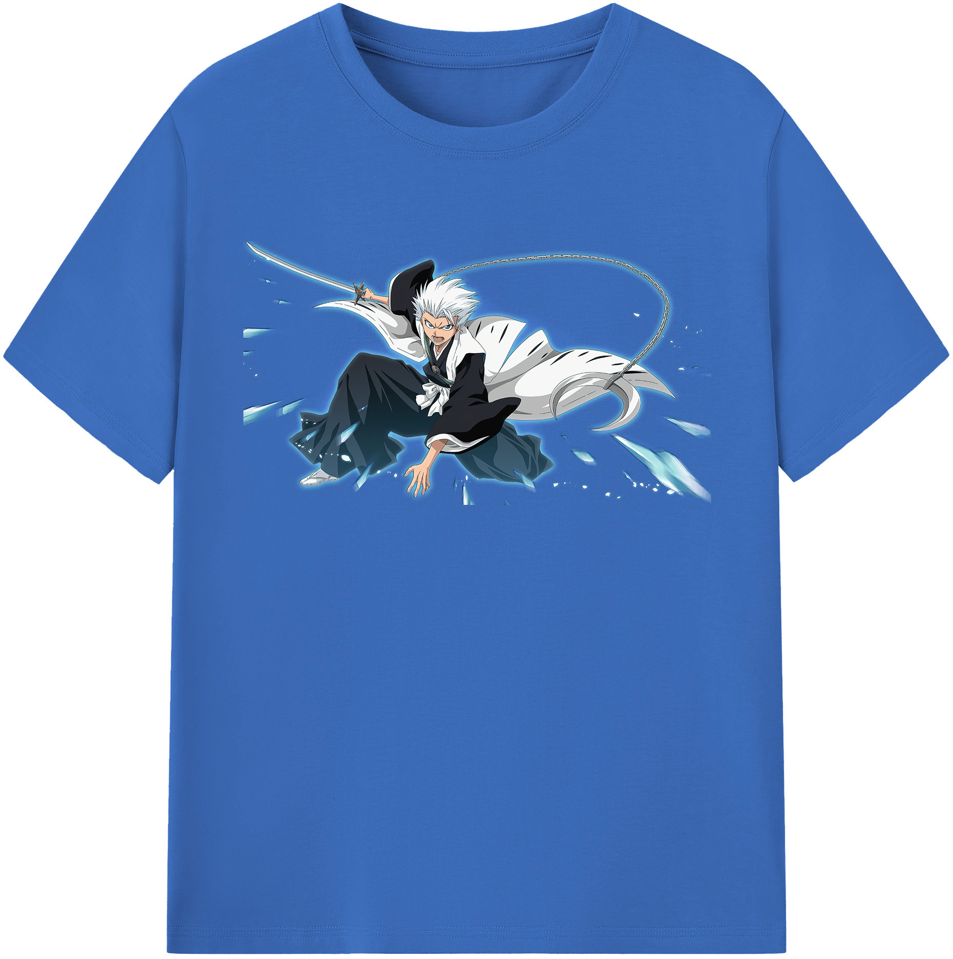 （画像用） ブリーチ 日番谷冬獅郎（ひつがや とうしろう） BLEACH Hitsugaya Toushirou 綿100％半袖Tシャツ（フロントプリント）
