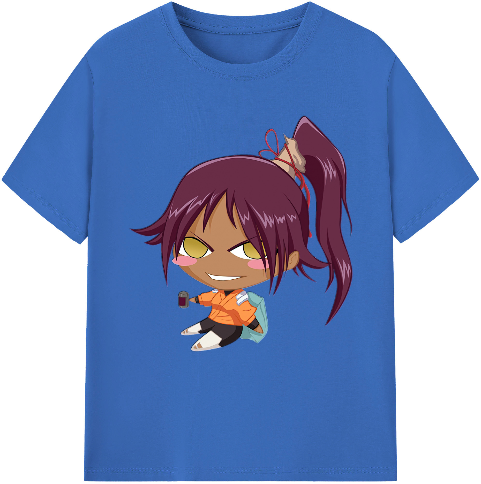 （画像用） ブリーチ 四楓院 夜一（しほういん よるいち） BLEACH Shihouin Yoruichi 綿100％半袖Tシャツ（フロントプリント）