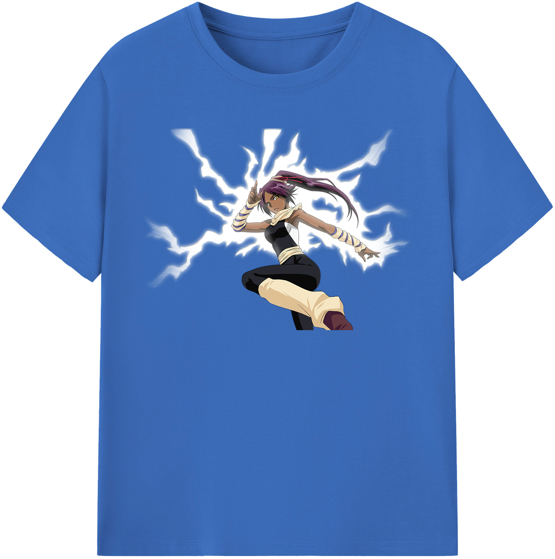 （画像用） ブリーチ 四楓院 夜一（しほういん よるいち） BLEACH Shihouin Yoruichi 綿100％半袖Tシャツ（フロントプリント）