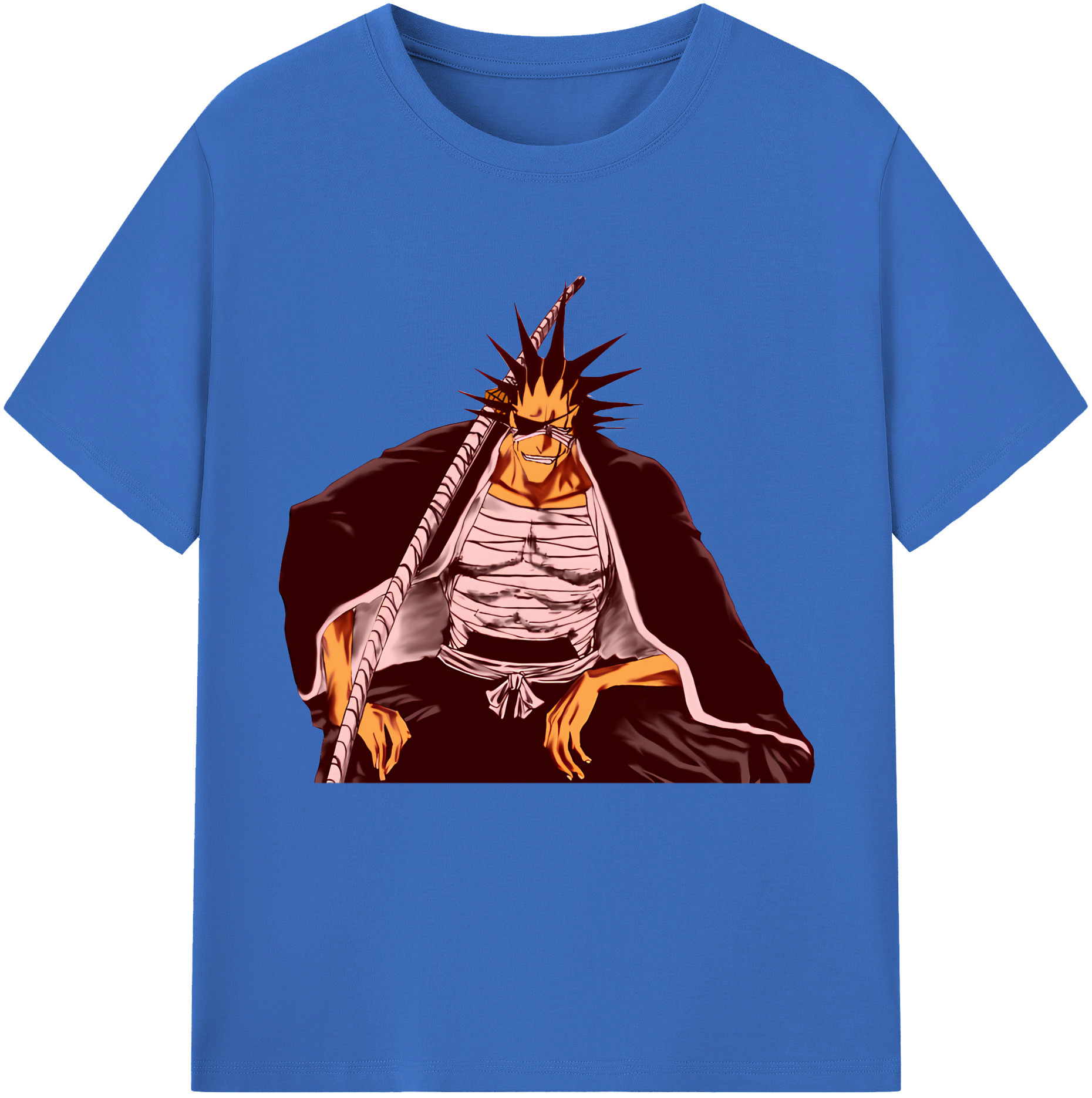 （画像用） ブリーチ ざらき けんぱち BLEACH Zaraki Kenpachi 綿100％半袖Tシャツ（フロントプリント）