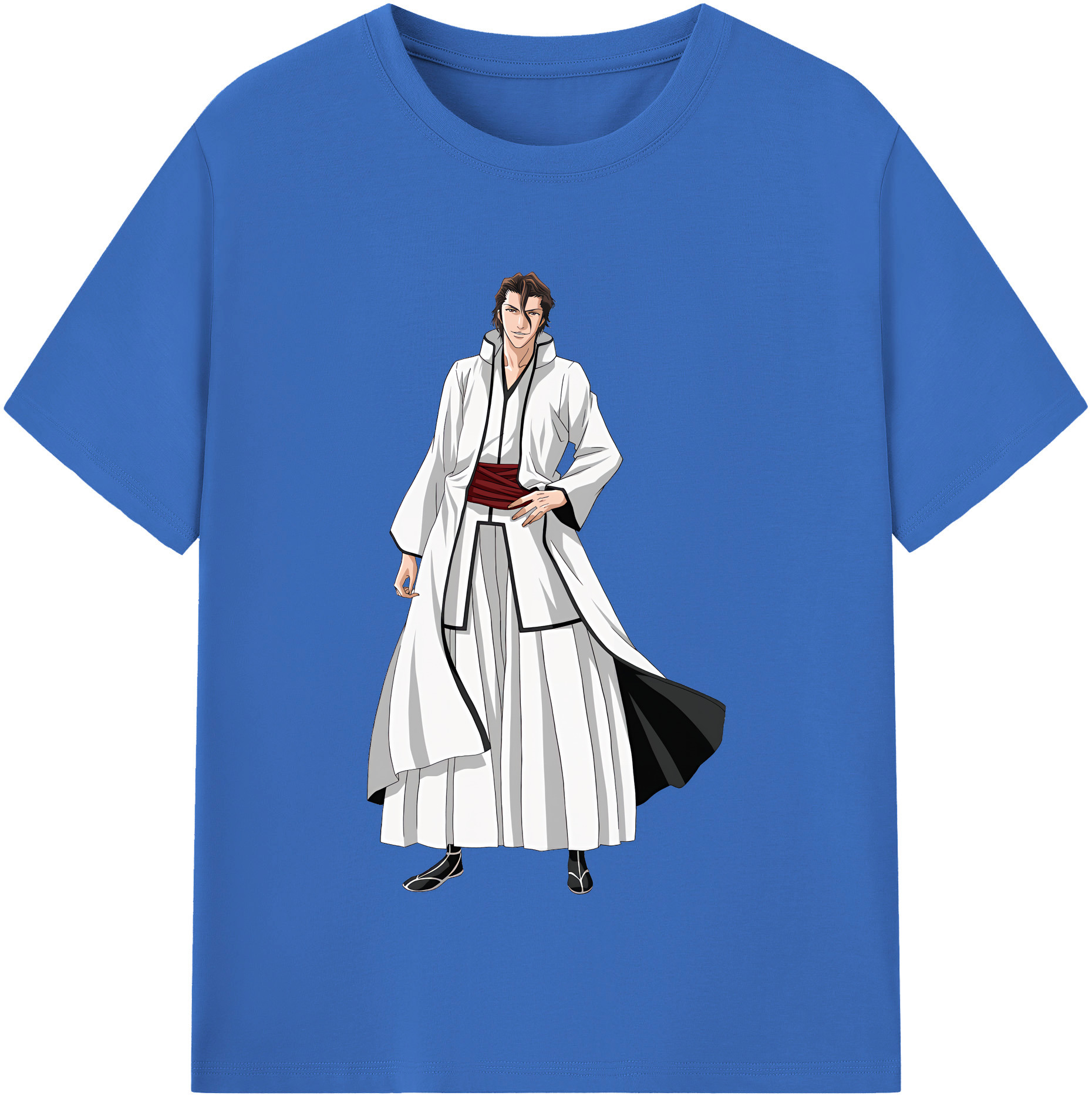 （画像用） ブリーチ 藍染 惣右介（あいぜん そうすけ） BLEACH Aizen Sousuke 綿100％半袖Tシャツ（フロントプリント）