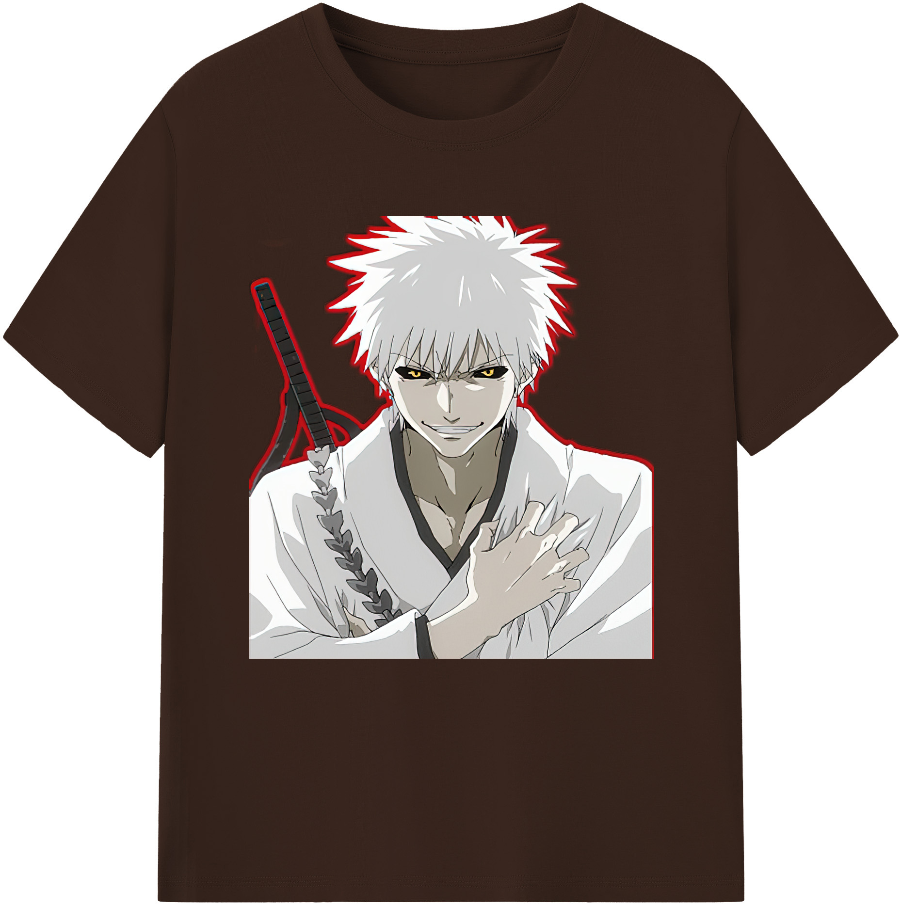 （画像用） ブリーチ 黒崎一護（くろさき いちご）BLEACH Kurosaki Ichigo 綿100％半袖Tシャツ（フロントプリント）