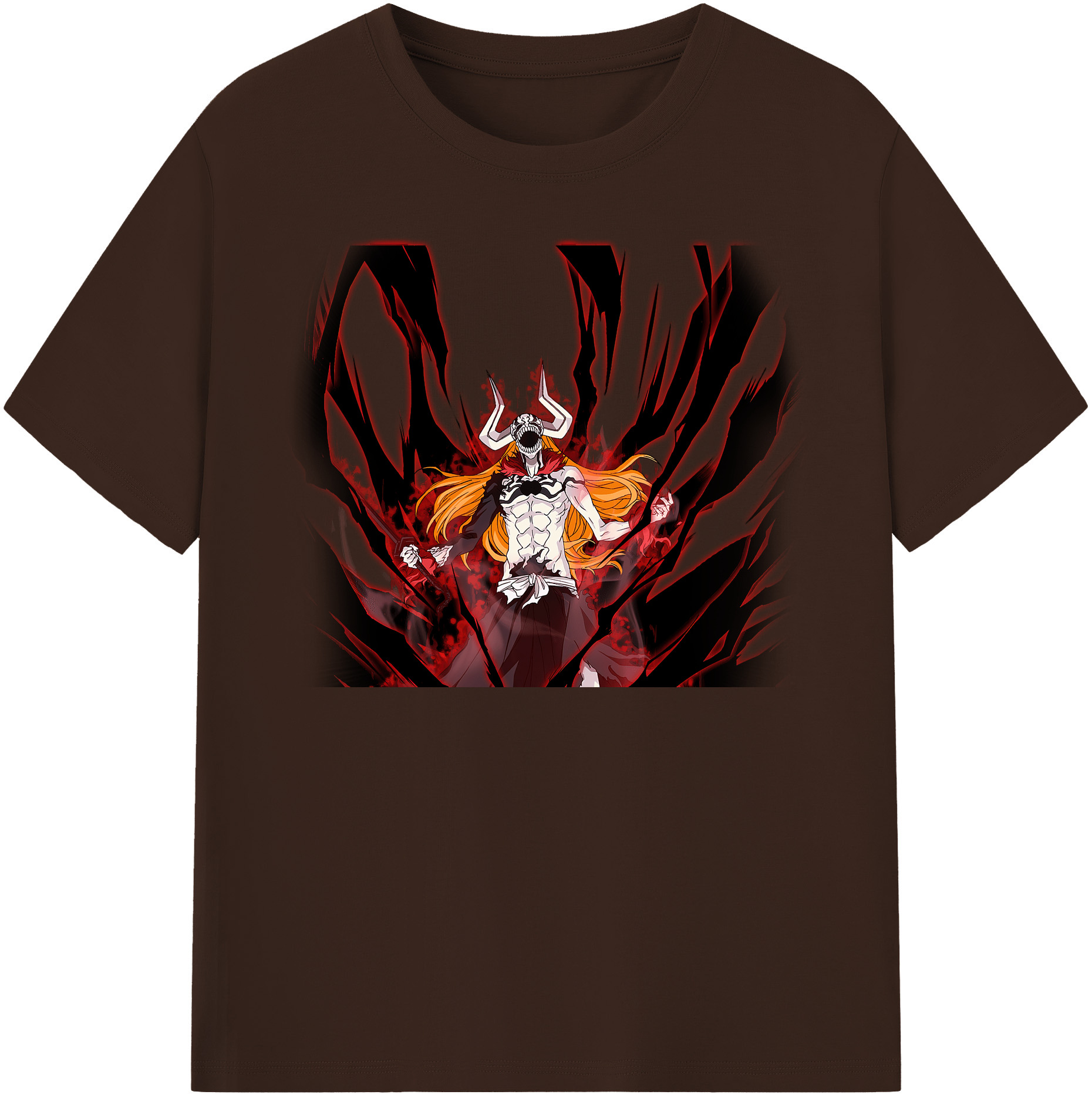（画像用） ブリーチ 黒崎一護（くろさき いちご）BLEACH Kurosaki Ichigo 綿100％半袖Tシャツ（フロントプリント）