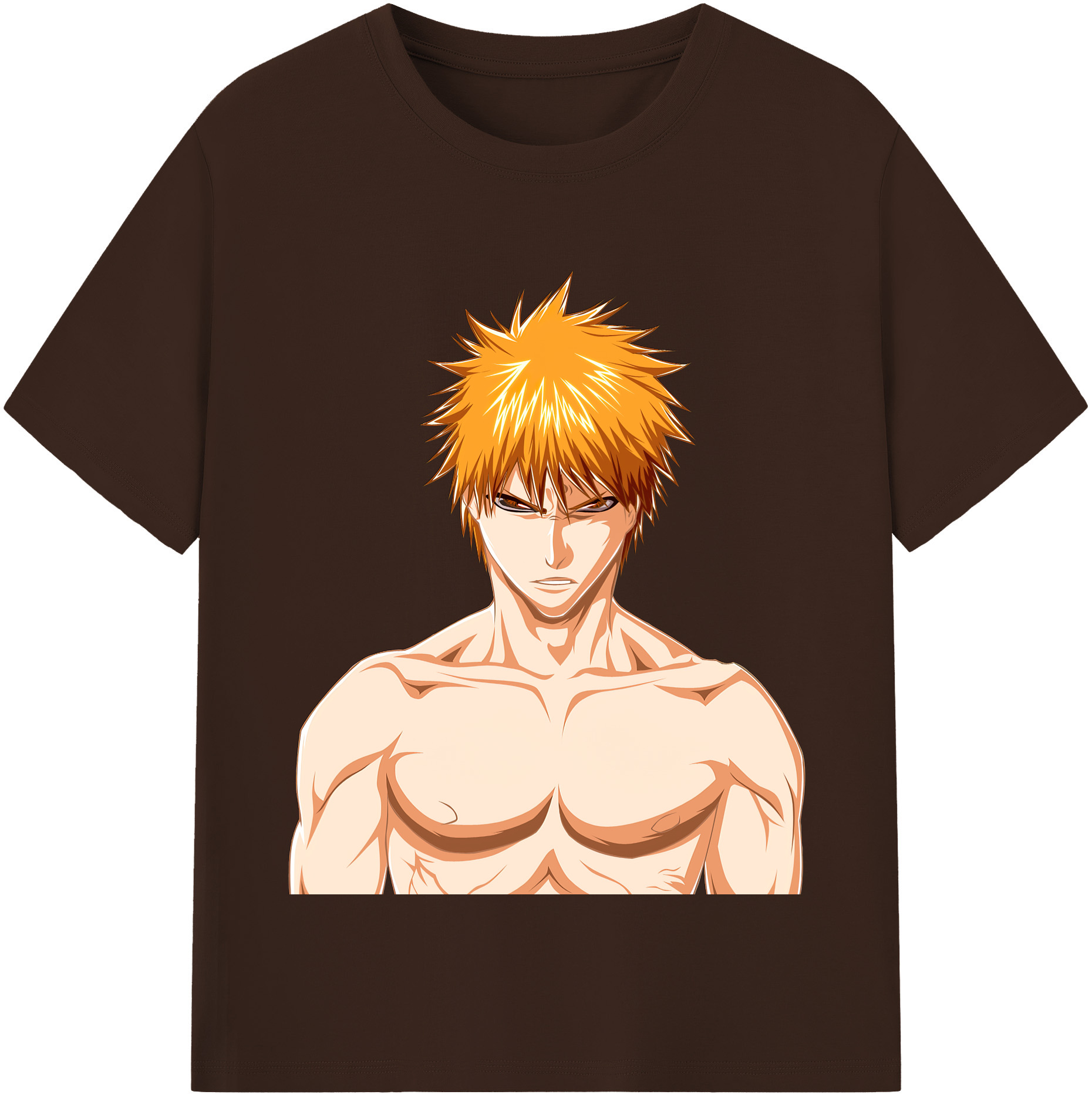 （画像用） ブリーチ 黒崎一護（くろさき いちご）BLEACH Kurosaki Ichigo 綿100％半袖Tシャツ（フロントプリント）