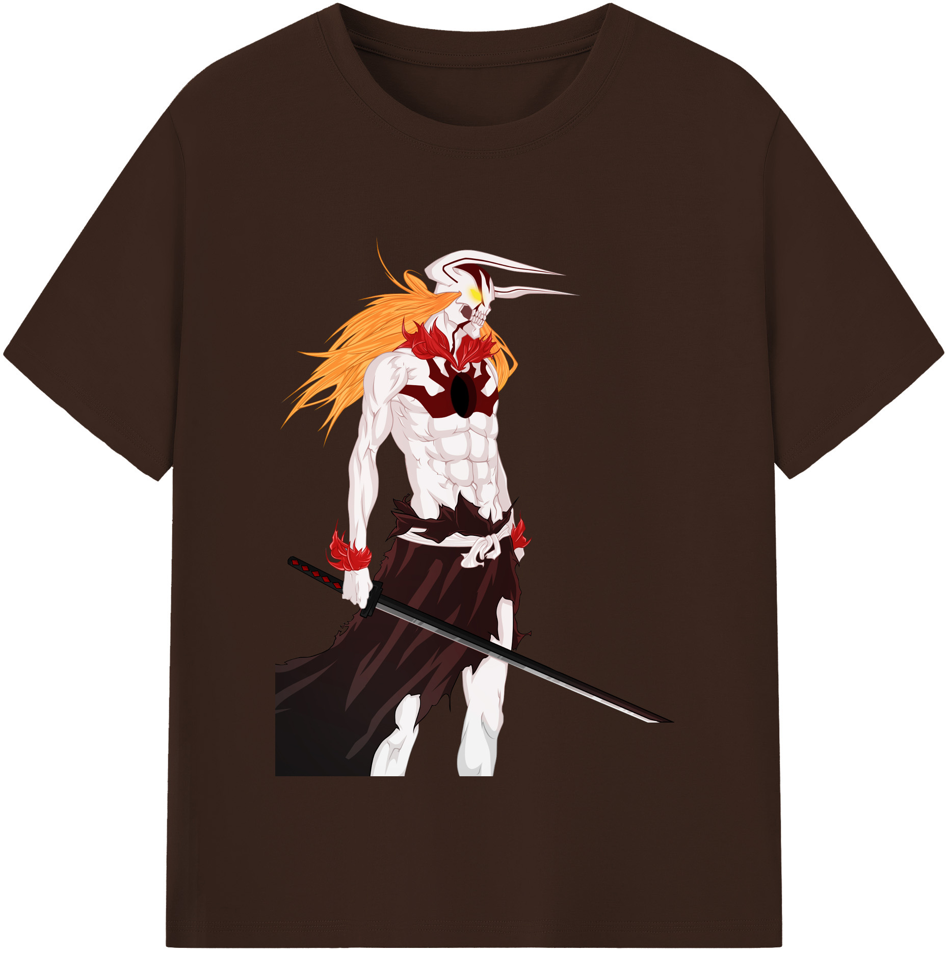 （画像用） ブリーチ 黒崎一護（くろさき いちご）BLEACH Kurosaki Ichigo 綿100％半袖Tシャツ（フロントプリント）