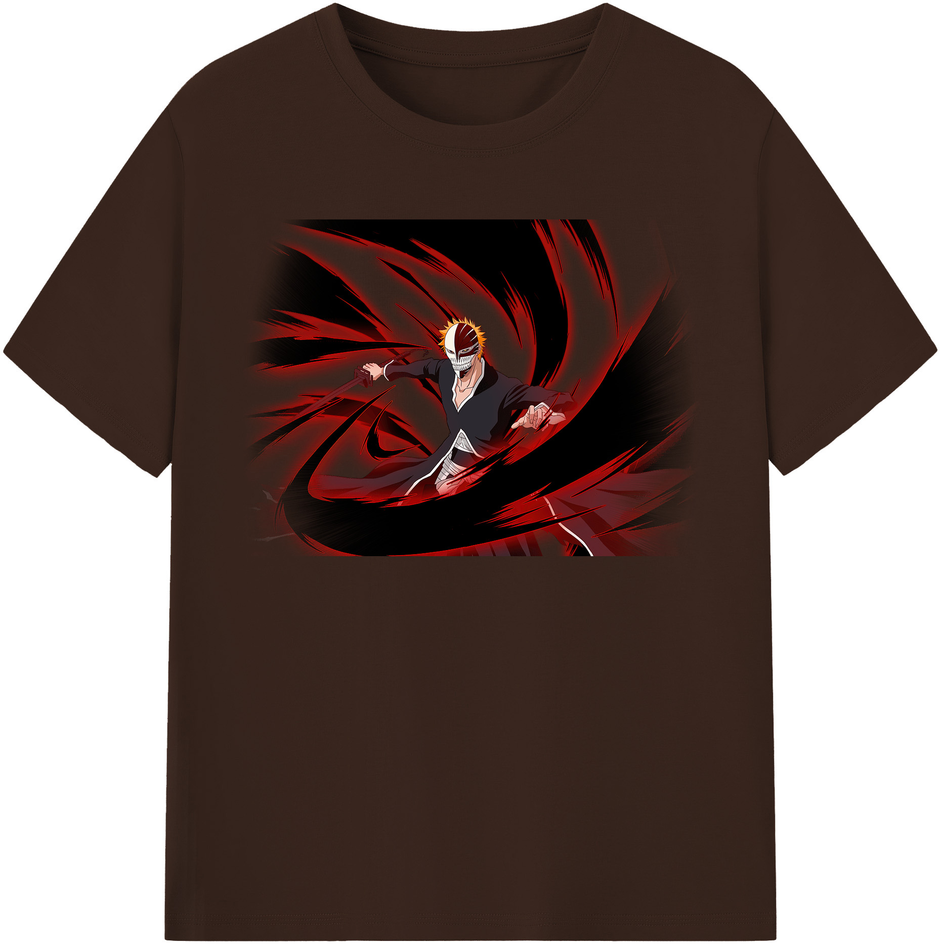 （画像用） ブリーチ 黒崎一護（くろさき いちご）BLEACH Kurosaki Ichigo 綿100％半袖Tシャツ（フロントプリント）