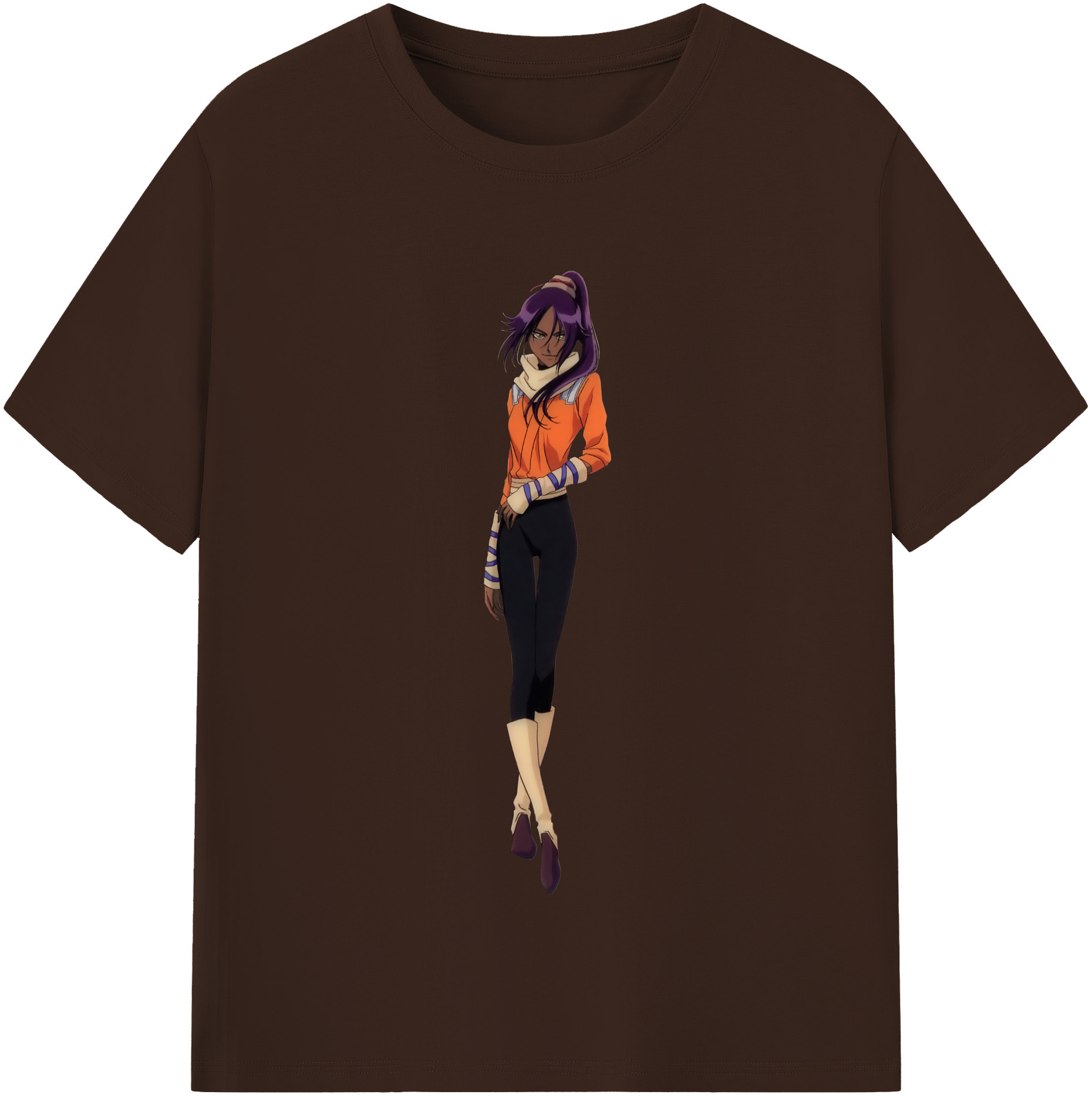 （画像用） ブリーチ 四楓院 夜一（しほういん よるいち） BLEACH Shihouin Yoruichi 綿100％半袖Tシャツ（フロントプリント）