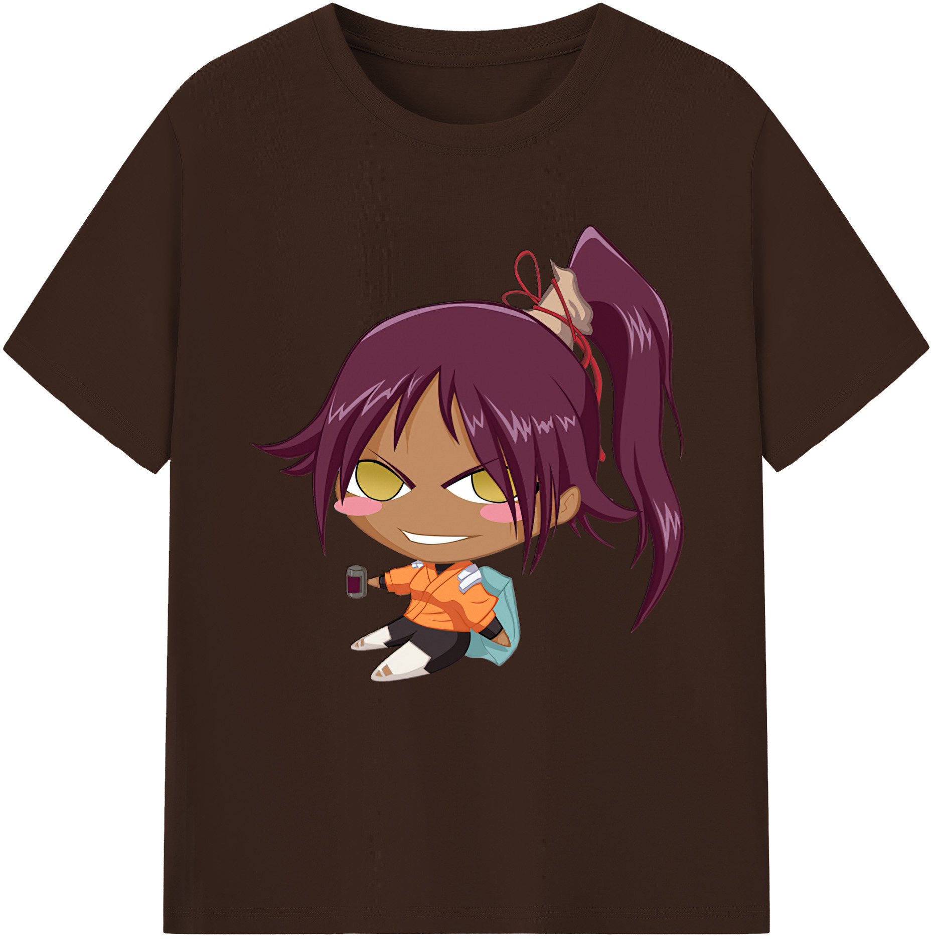 （画像用） ブリーチ 四楓院 夜一（しほういん よるいち） BLEACH Shihouin Yoruichi 綿100％半袖Tシャツ（フロントプリント）