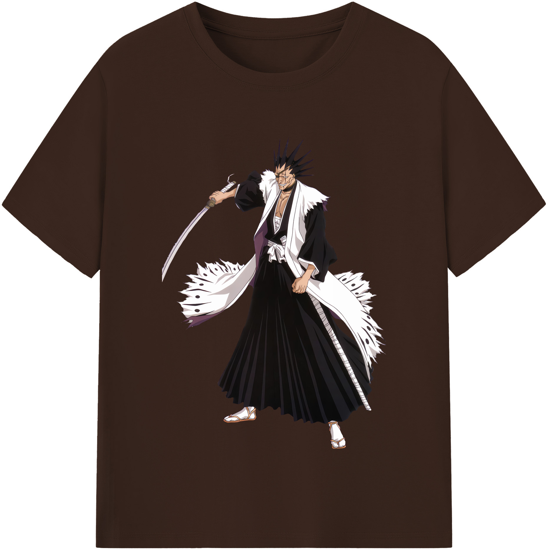 （画像用） ブリーチ ざらき けんぱち BLEACH Zaraki Kenpachi 綿100％半袖Tシャツ（フロントプリント）
