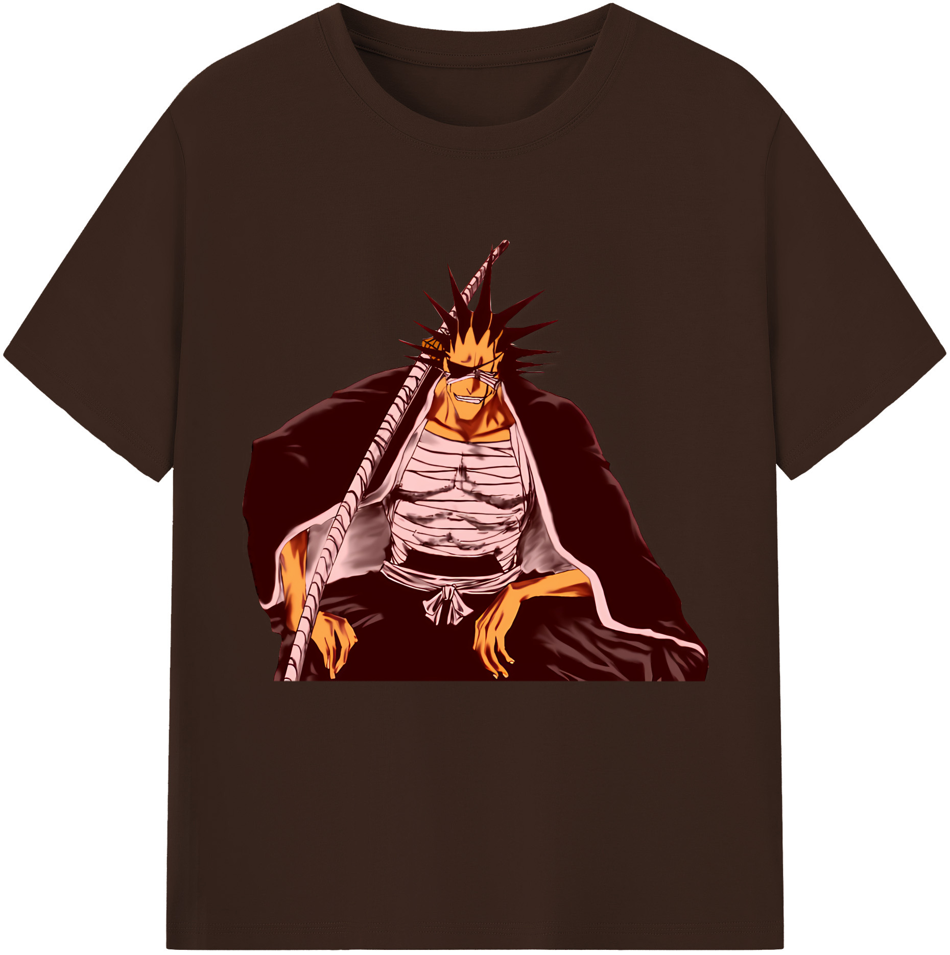（画像用） ブリーチ ざらき けんぱち BLEACH Zaraki Kenpachi 綿100％半袖Tシャツ（フロントプリント）