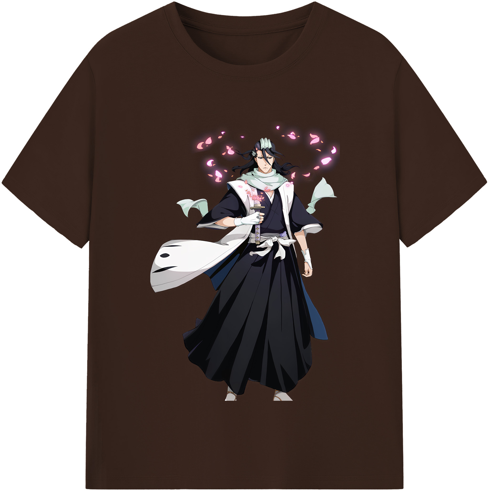 （画像用） ブリーチ くちき びゃくや BLEACH Kuchiki Byakuya 綿100％半袖Tシャツ（フロントプリント）