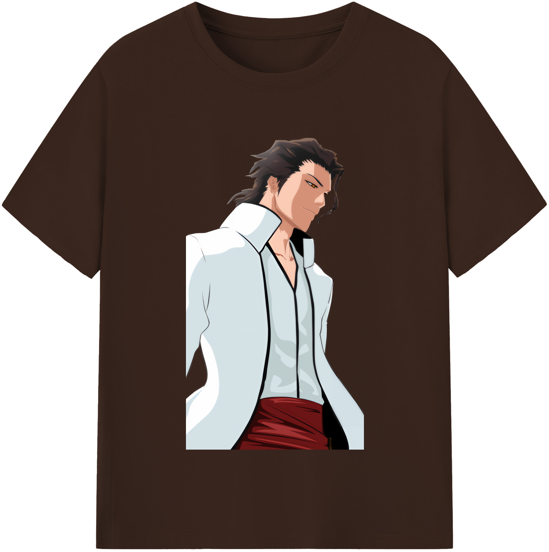 （画像用） ブリーチ 藍染 惣右介（あいぜん そうすけ） BLEACH Aizen Sousuke 綿100％半袖Tシャツ（フロントプリント）