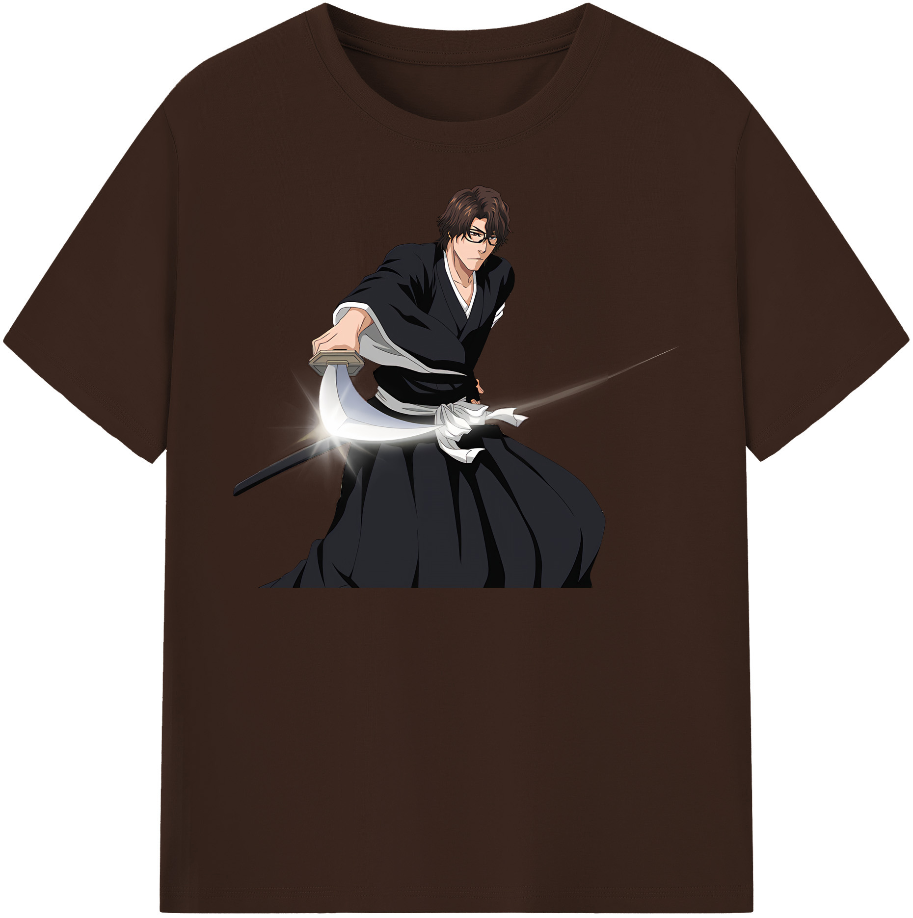 （画像用） ブリーチ 藍染 惣右介（あいぜん そうすけ） BLEACH Aizen Sousuke 綿100％半袖Tシャツ（フロントプリント）