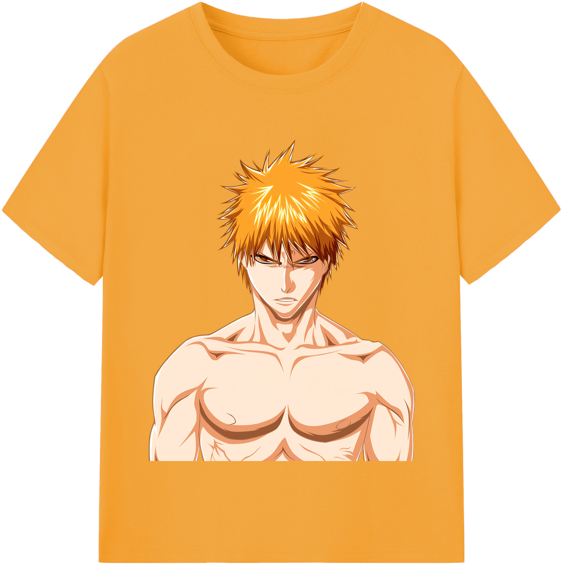 （画像用） ブリーチ 黒崎一護（くろさき いちご）BLEACH Kurosaki Ichigo 綿100％半袖Tシャツ（フロントプリント）