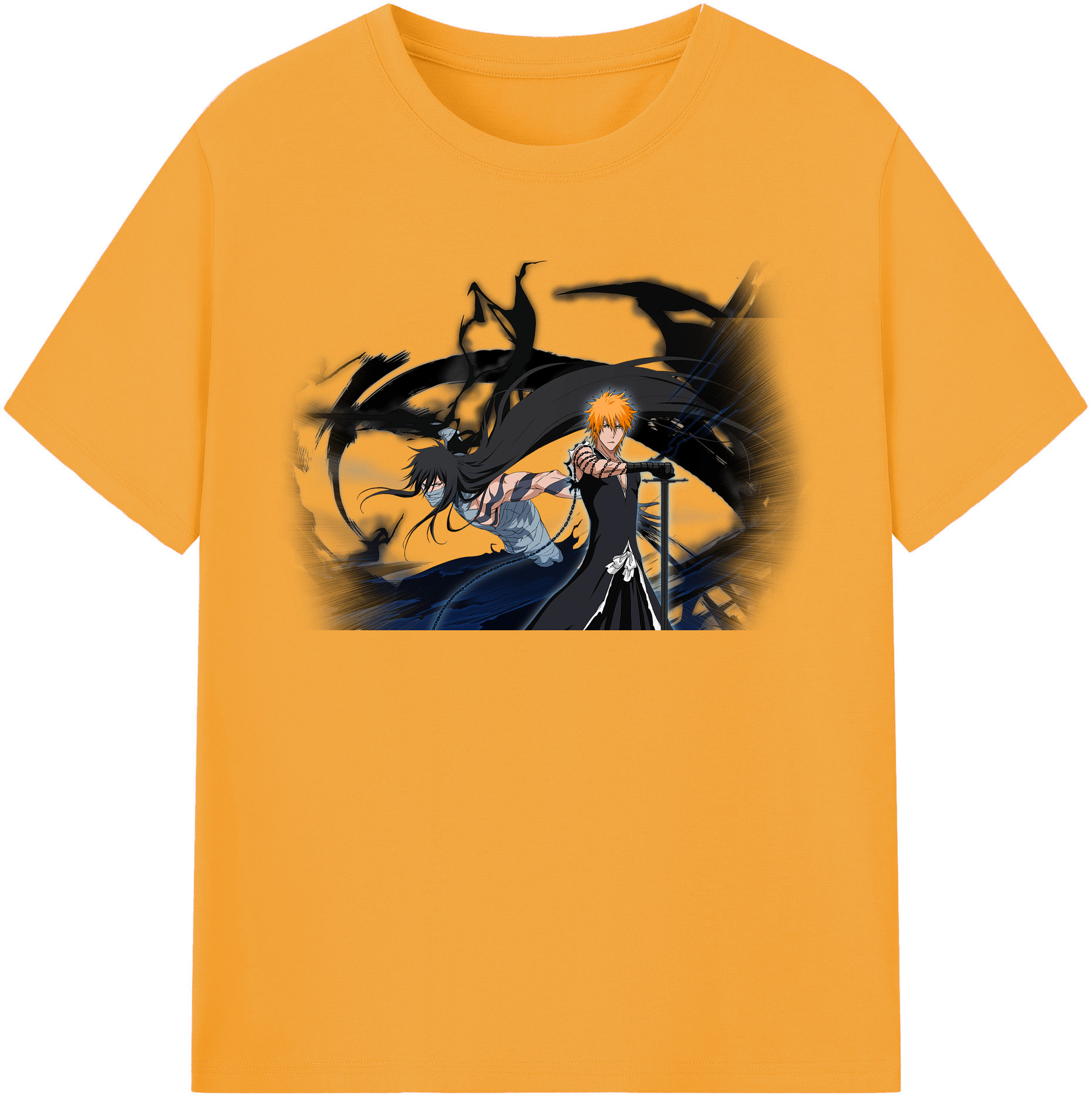（画像用） ブリーチ 黒崎一護（くろさき いちご）BLEACH Kurosaki Ichigo 綿100％半袖Tシャツ（フロントプリント）