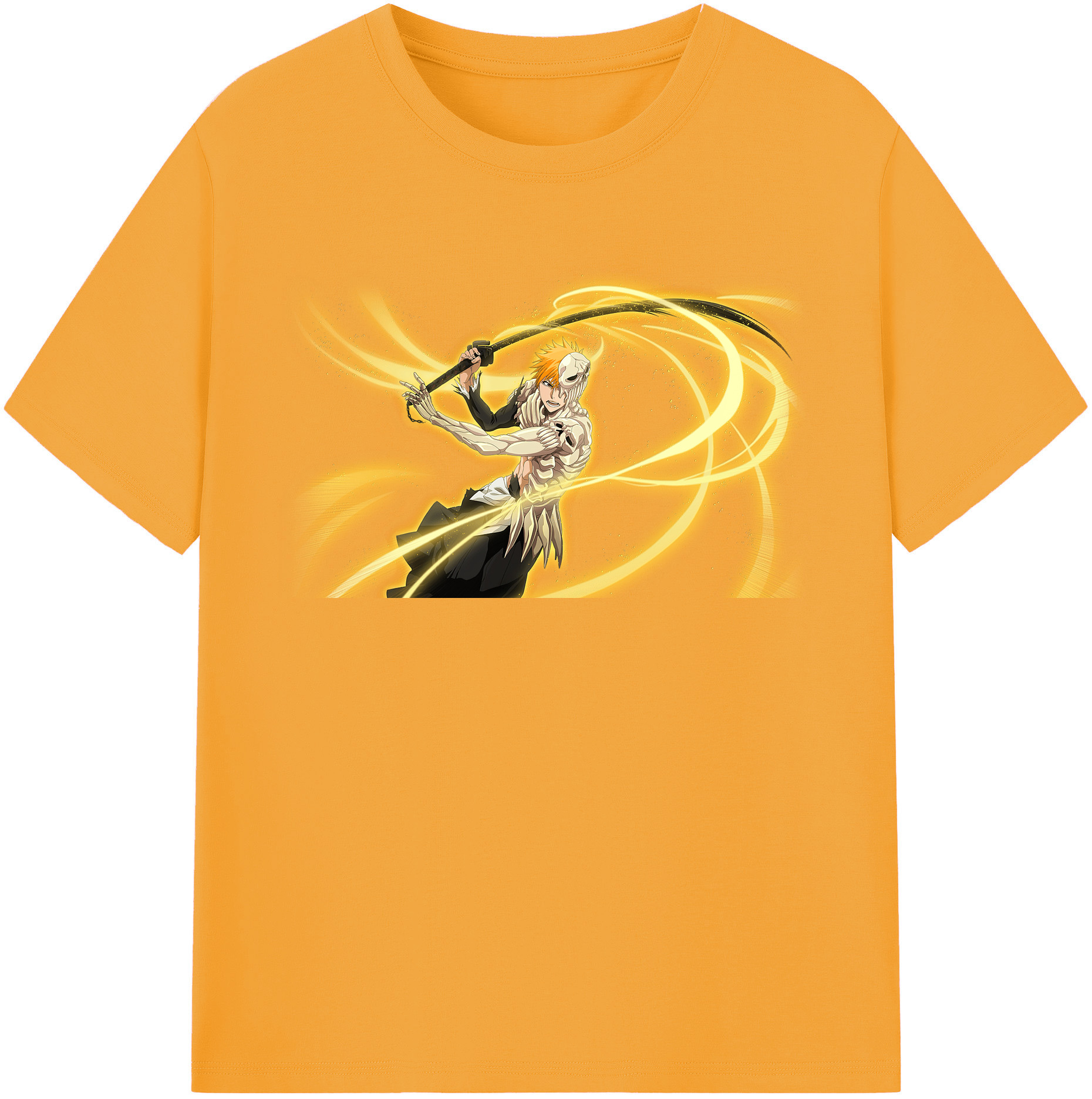 （画像用） ブリーチ 黒崎一護（くろさき いちご）BLEACH Kurosaki Ichigo 綿100％半袖Tシャツ（フロントプリント）