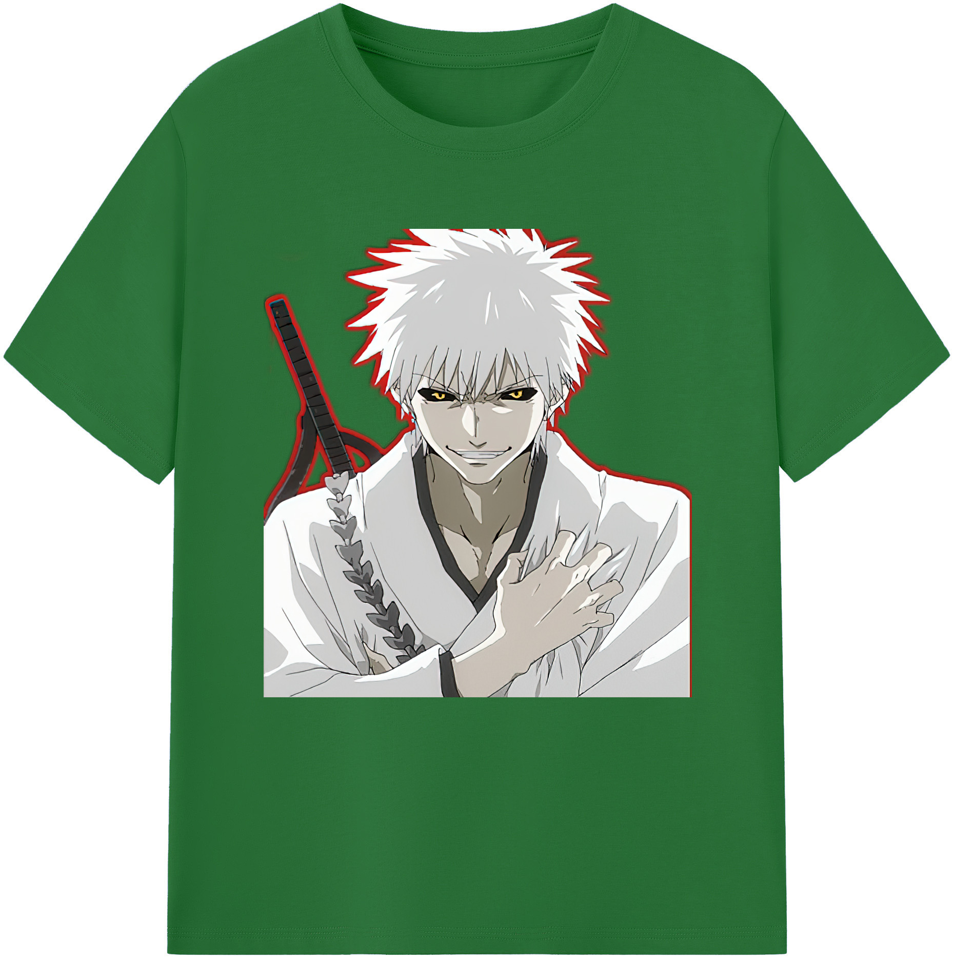 （画像用） ブリーチ 黒崎一護（くろさき いちご）BLEACH Kurosaki Ichigo 綿100％半袖Tシャツ（フロントプリント）