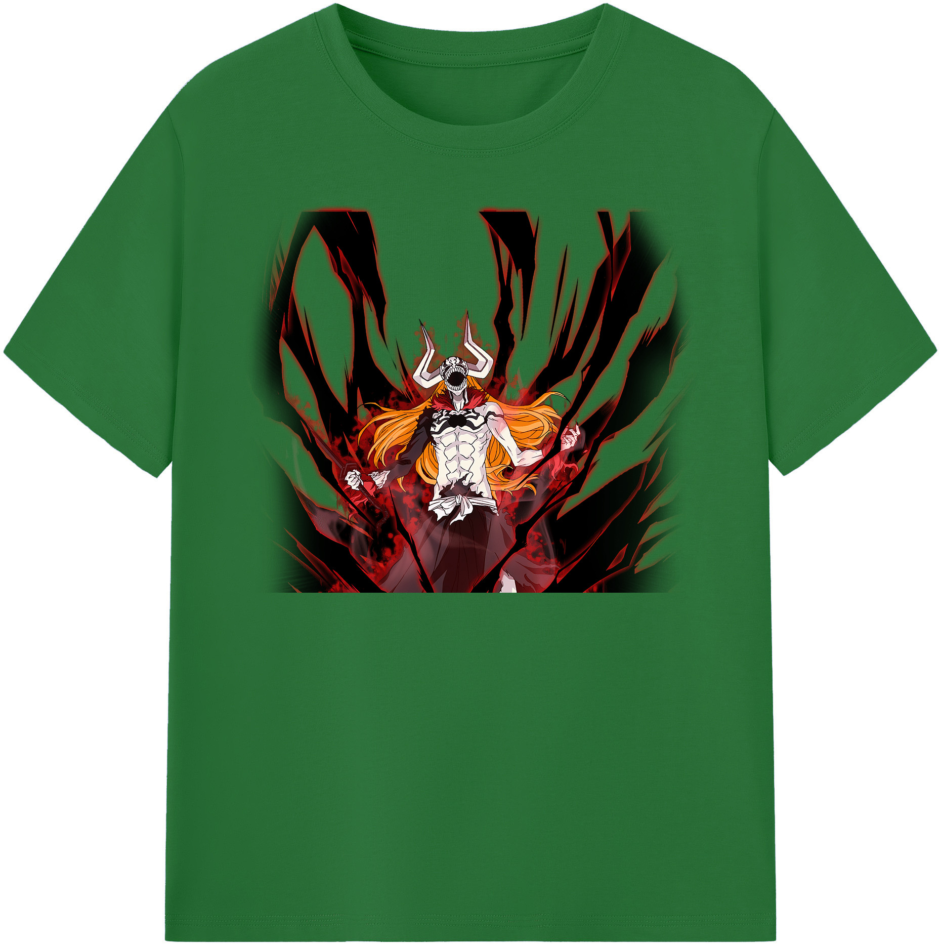 （画像用） ブリーチ 黒崎一護（くろさき いちご）BLEACH Kurosaki Ichigo 綿100％半袖Tシャツ（フロントプリント）