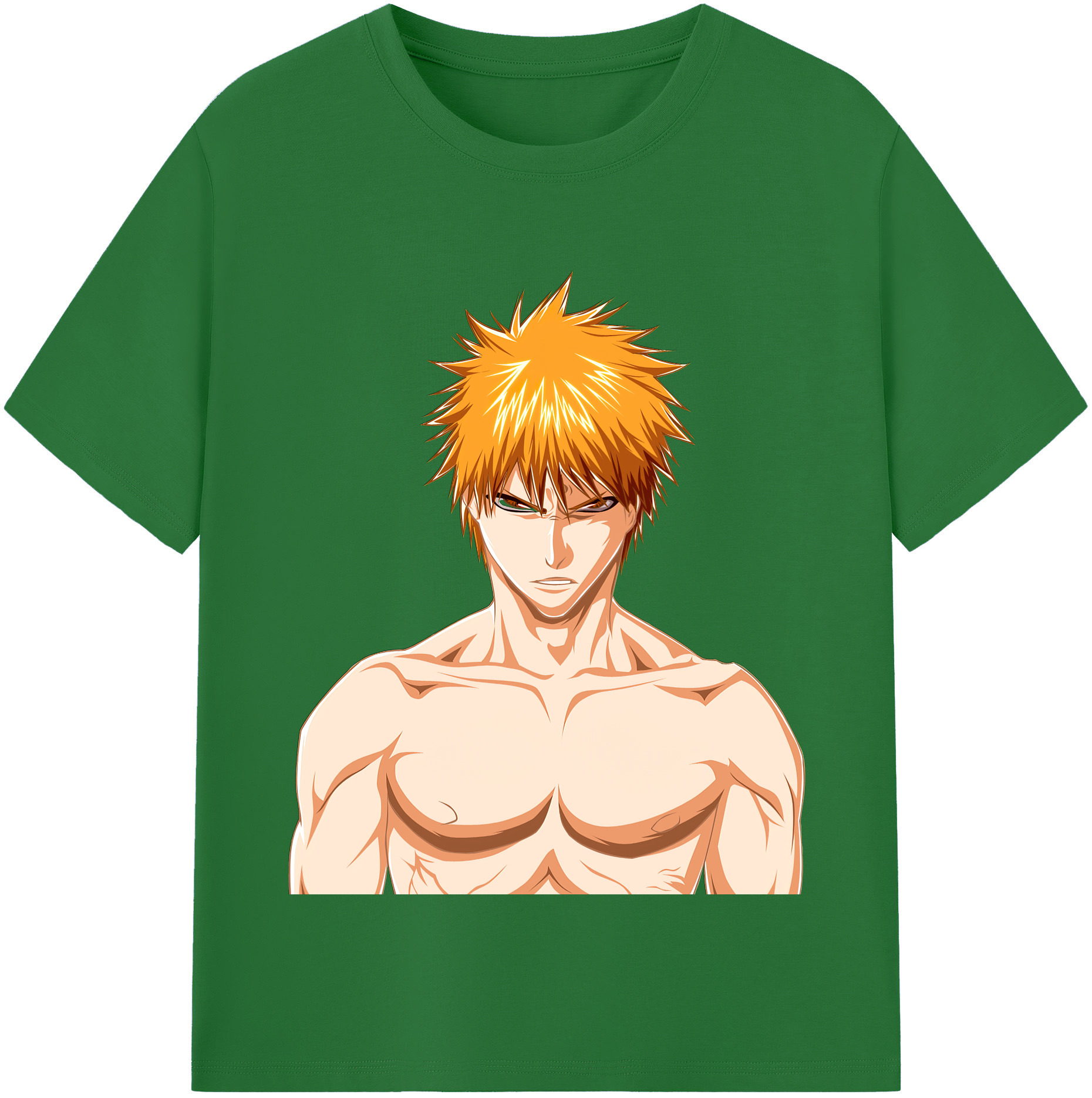 （画像用） ブリーチ 黒崎一護（くろさき いちご）BLEACH Kurosaki Ichigo 綿100％半袖Tシャツ（フロントプリント）