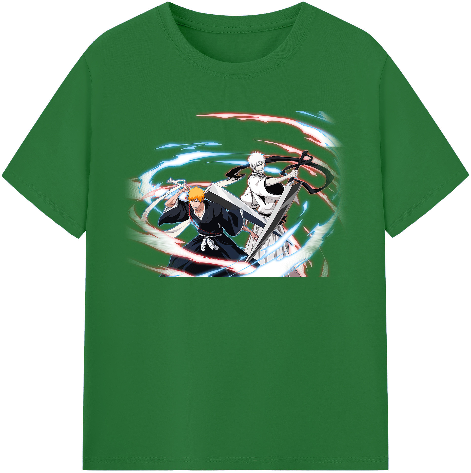 （画像用） ブリーチ 黒崎一護（くろさき いちご）BLEACH Kurosaki Ichigo 綿100％半袖Tシャツ（フロントプリント）