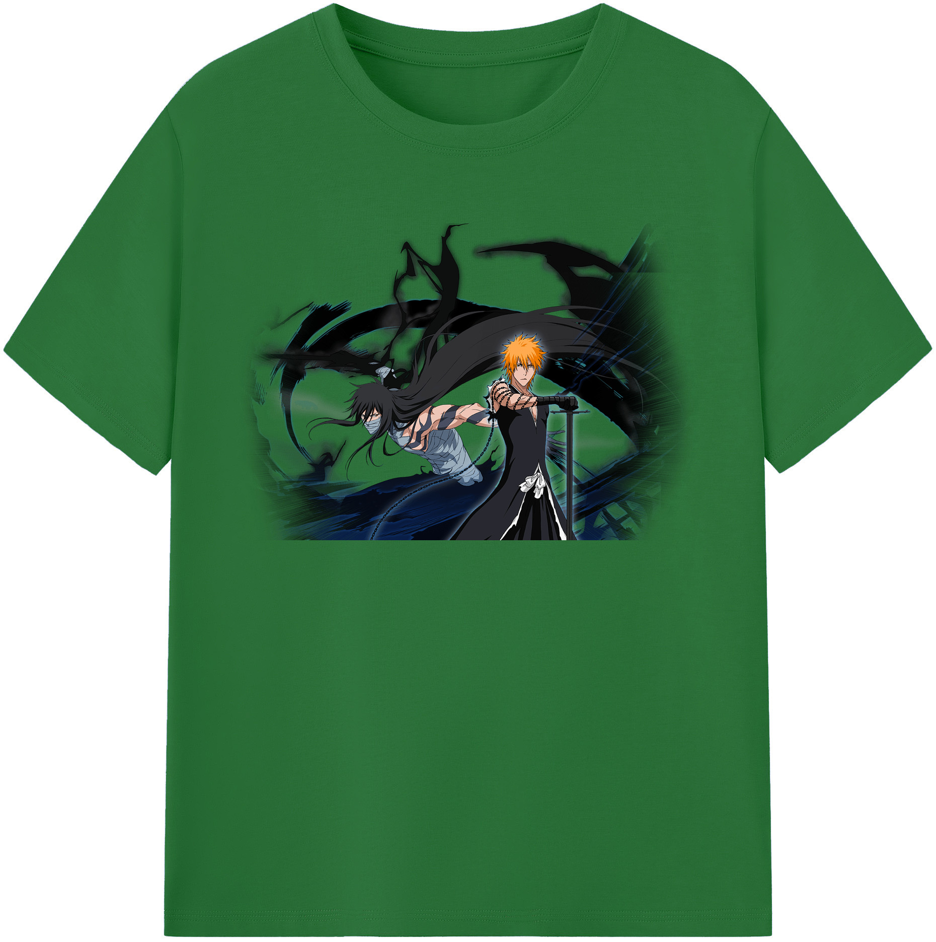 （画像用） ブリーチ 黒崎一護（くろさき いちご）BLEACH Kurosaki Ichigo 綿100％半袖Tシャツ（フロントプリント）