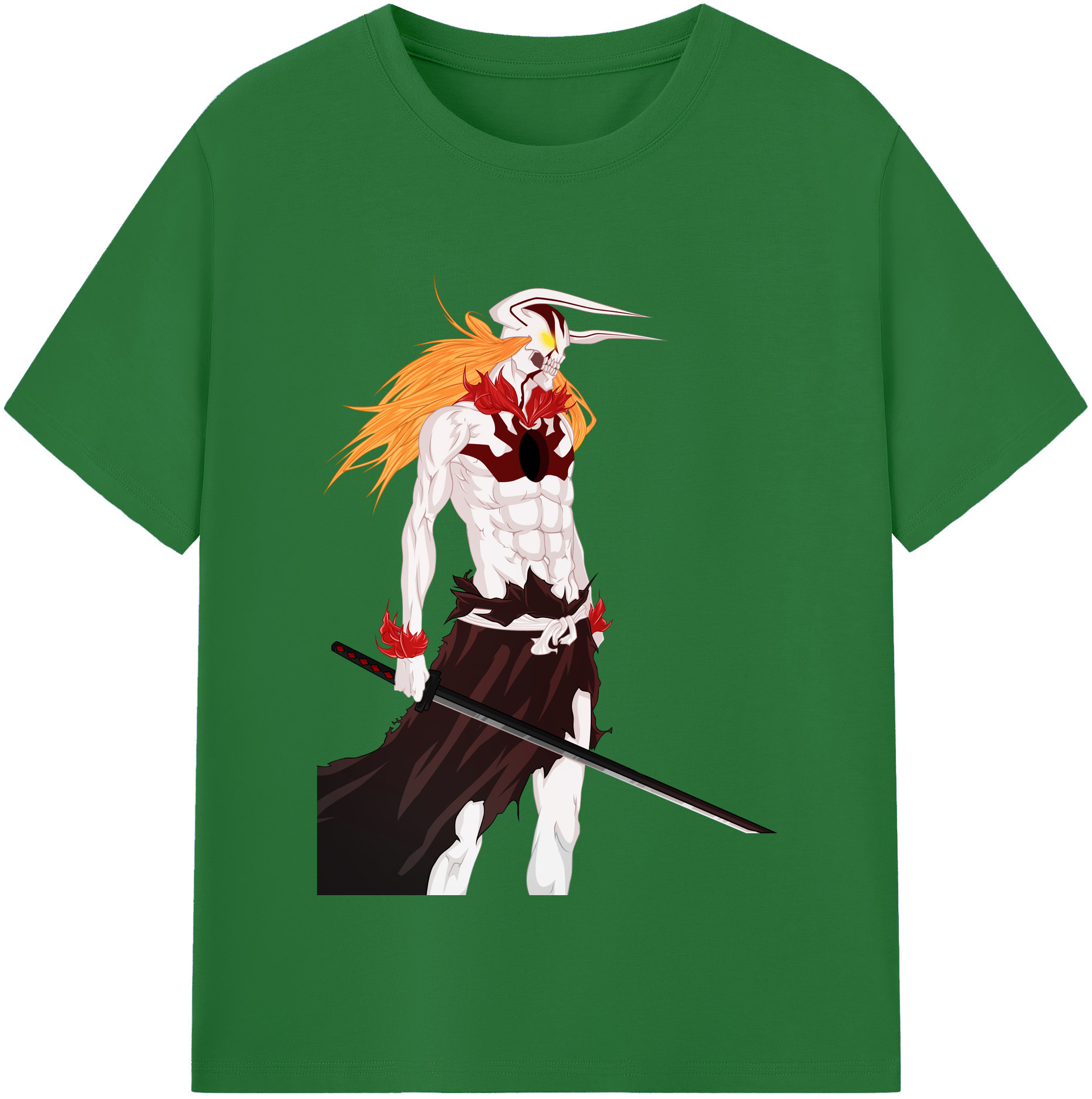 （画像用） ブリーチ 黒崎一護（くろさき いちご）BLEACH Kurosaki Ichigo 綿100％半袖Tシャツ（フロントプリント）
