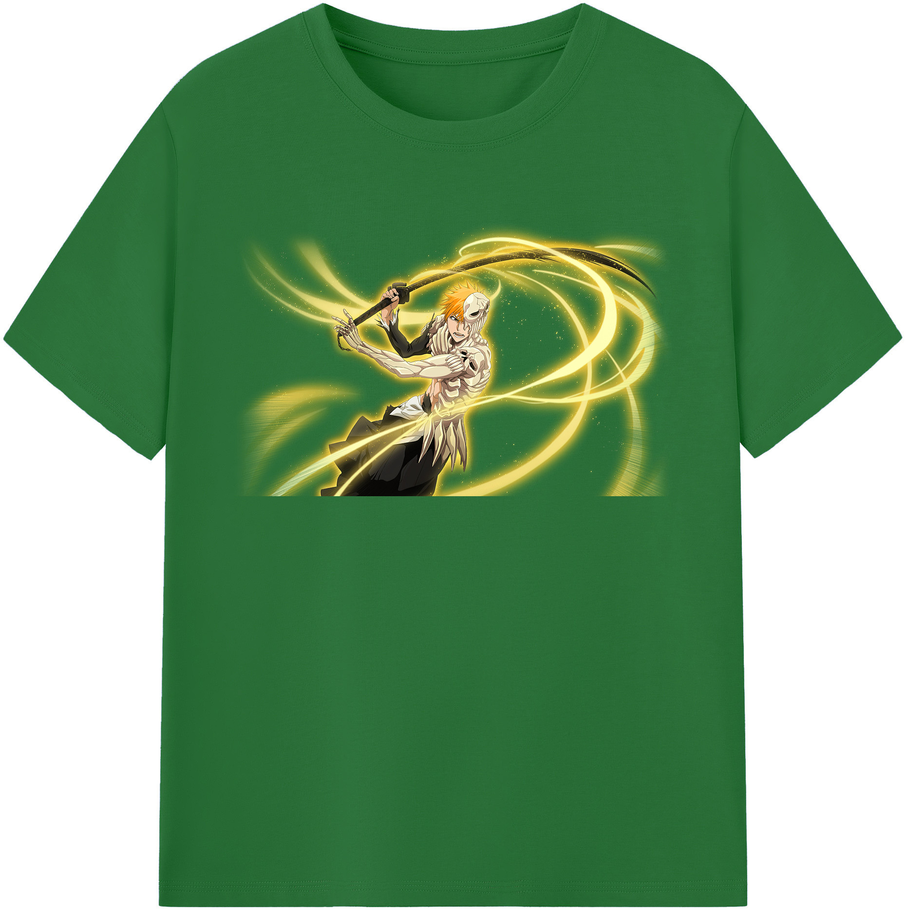 （画像用） ブリーチ 黒崎一護（くろさき いちご）BLEACH Kurosaki Ichigo 綿100％半袖Tシャツ（フロントプリント）