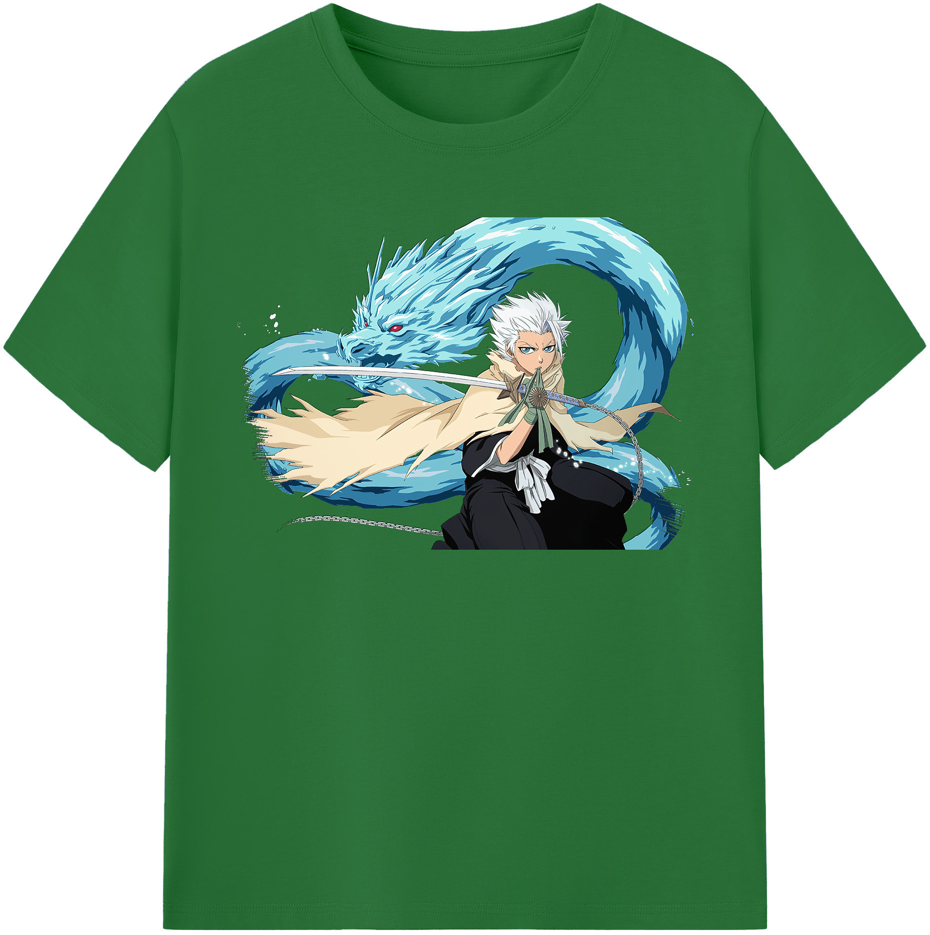 （画像用） ブリーチ 日番谷冬獅郎（ひつがや とうしろう） BLEACH Hitsugaya Toushirou 綿100％半袖Tシャツ（フロントプリント）
