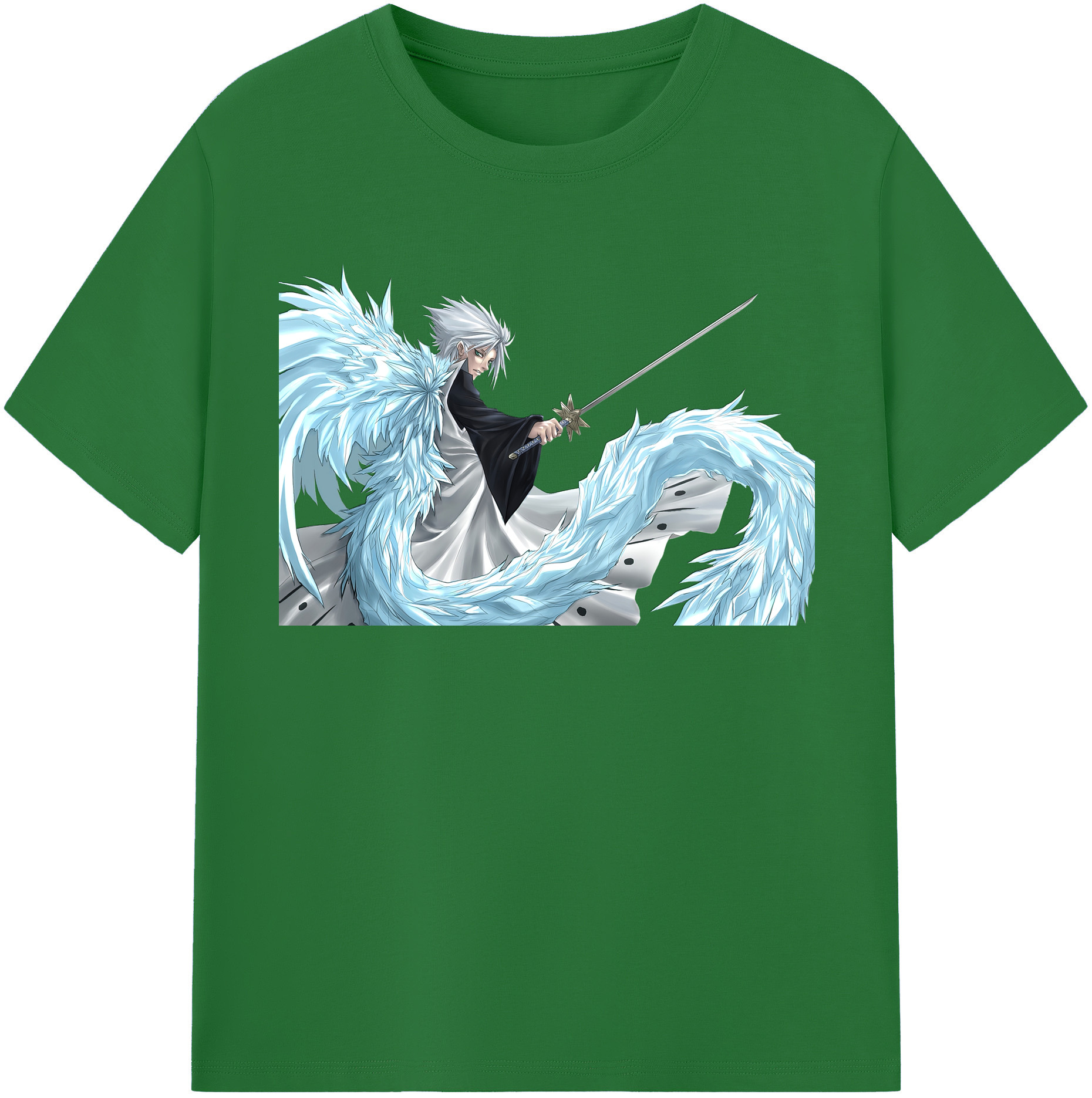 （画像用） ブリーチ 日番谷冬獅郎（ひつがや とうしろう） BLEACH Hitsugaya Toushirou 綿100％半袖Tシャツ（フロントプリント）