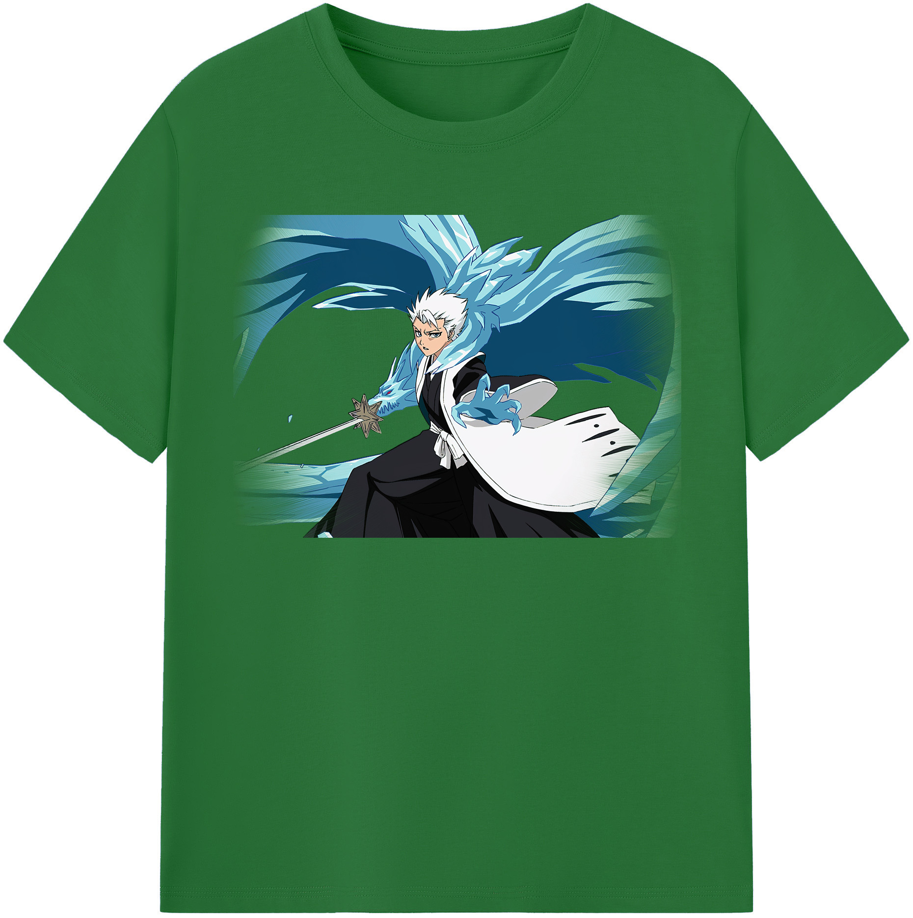 （画像用） ブリーチ 日番谷冬獅郎（ひつがや とうしろう） BLEACH Hitsugaya Toushirou 綿100％半袖Tシャツ（フロントプリント）
